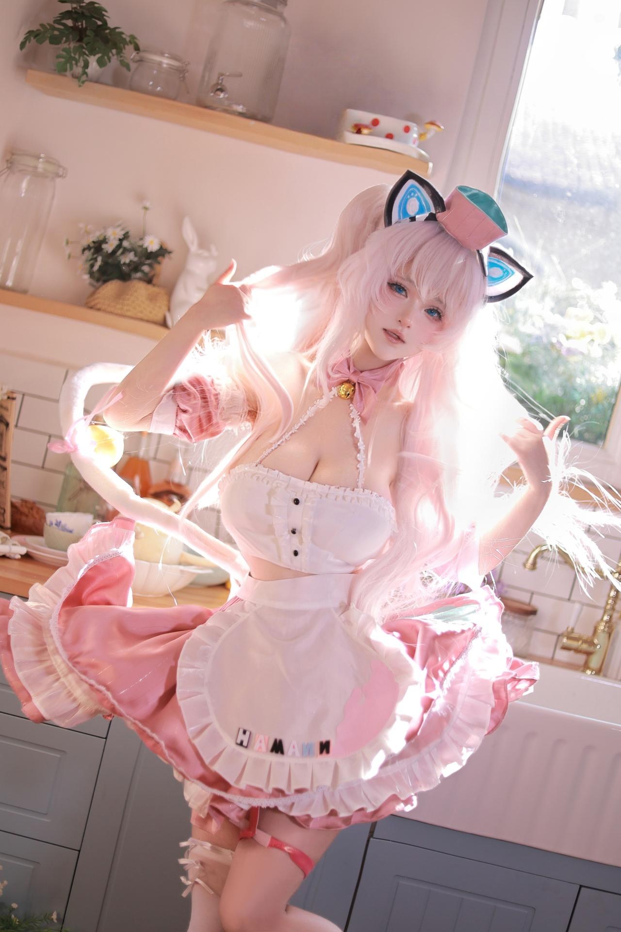 [Cosplay] Zhixin Dannaishao - Azur Lane Hammann cat-ear maid cosplay 110P4V