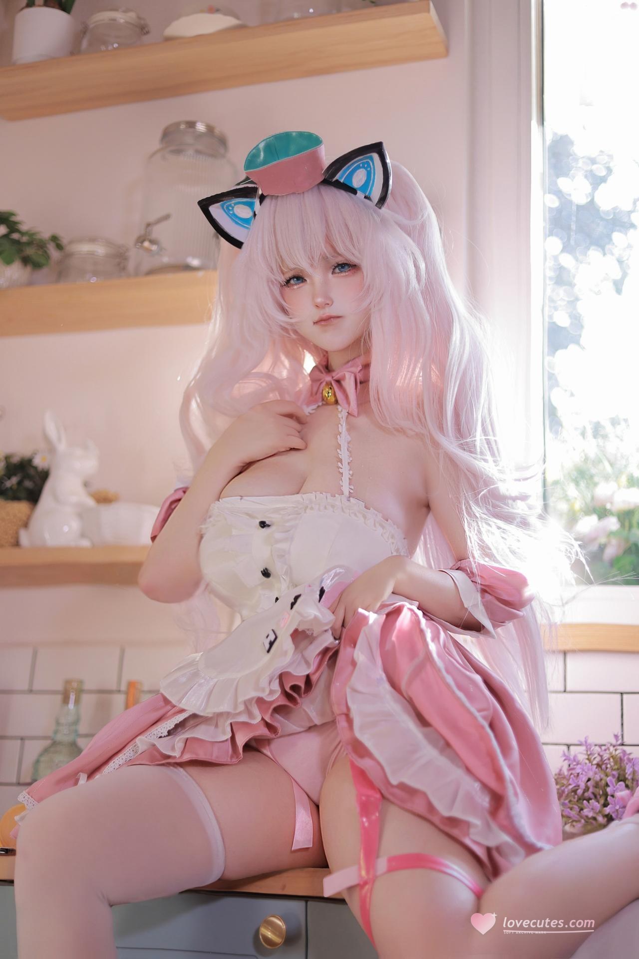 [Cosplay] Zhixin Dannaishao - Azur Lane Hammann cat-ear maid cosplay 110P4V