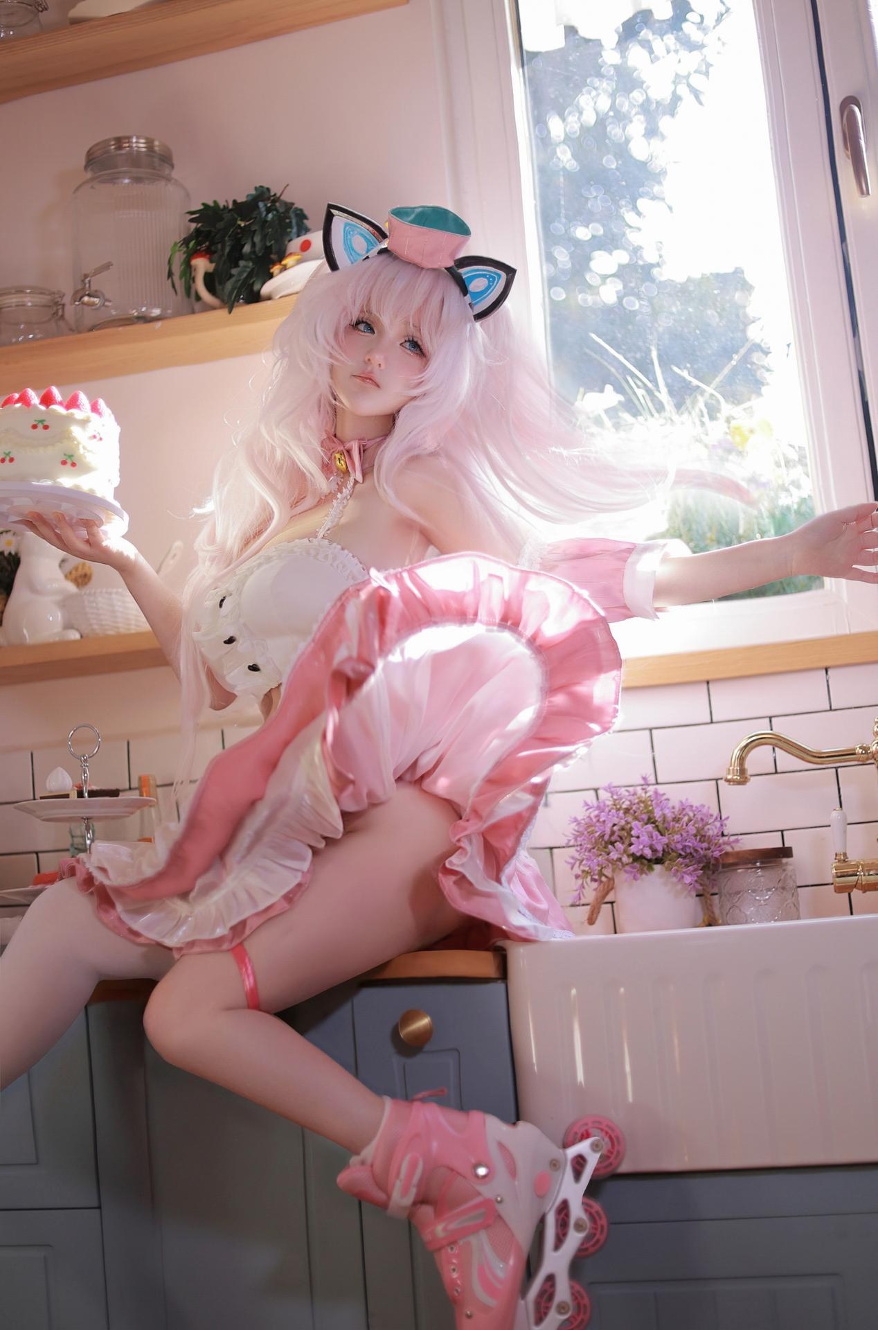 [Cosplay] Zhixin Dannaishao - Azur Lane Hammann cat-ear maid cosplay 110P4V