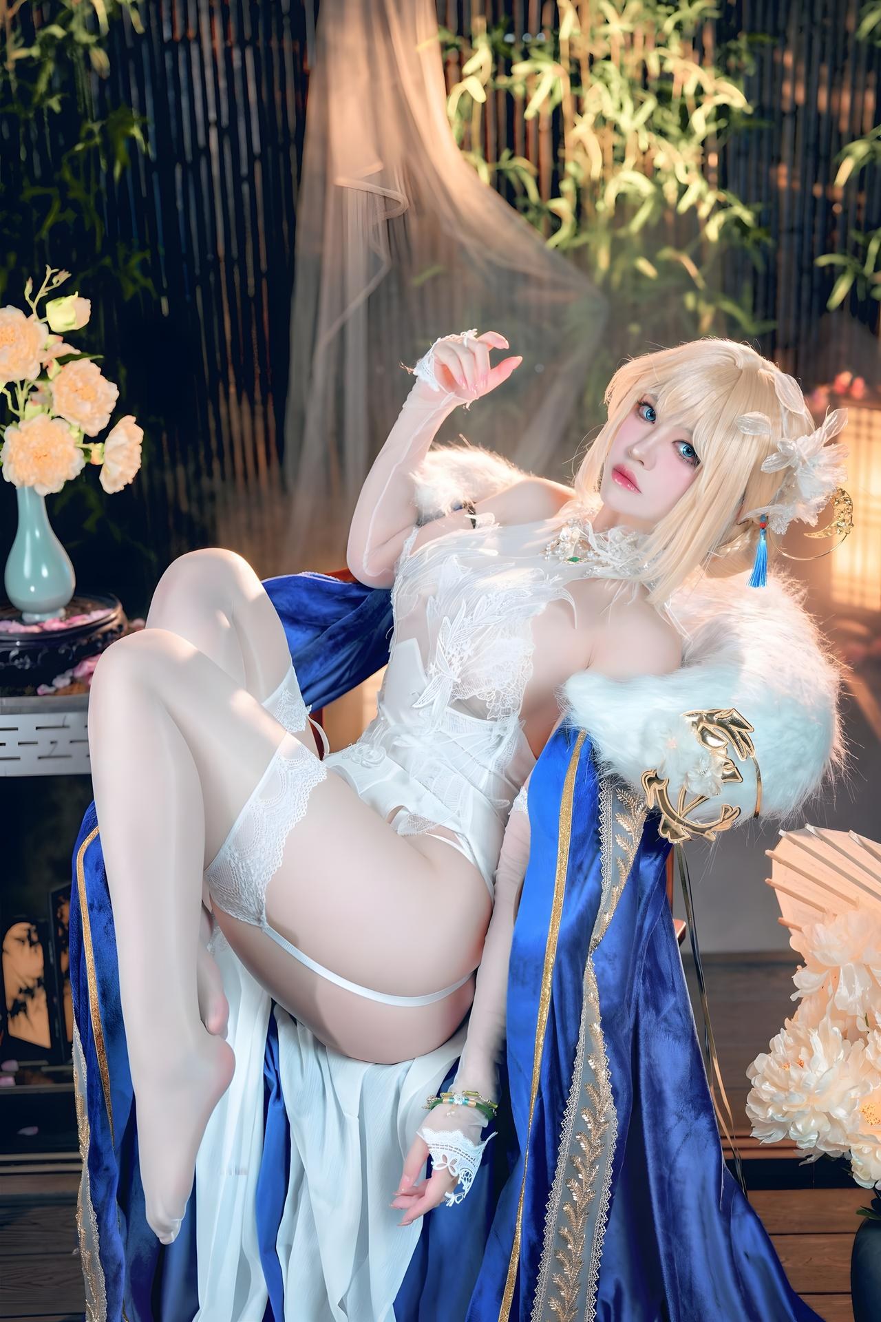 [Cosplay] Banbanzi โฟโต้เซ็ต cosplay, white stockings, leg-focused poses 58P