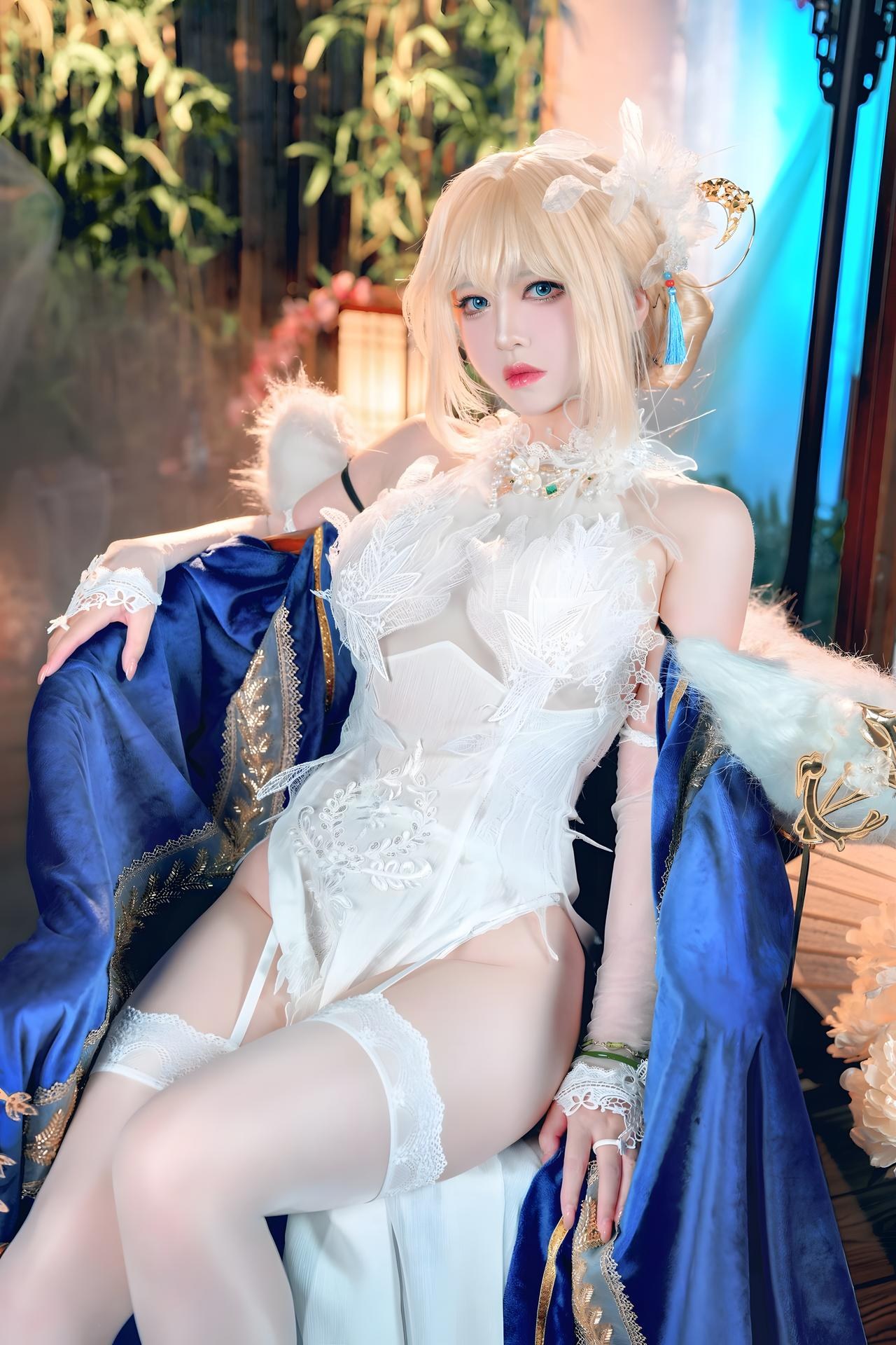 [Cosplay] Banbanzi โฟโต้เซ็ต cosplay, white stockings, leg-focused poses 58P