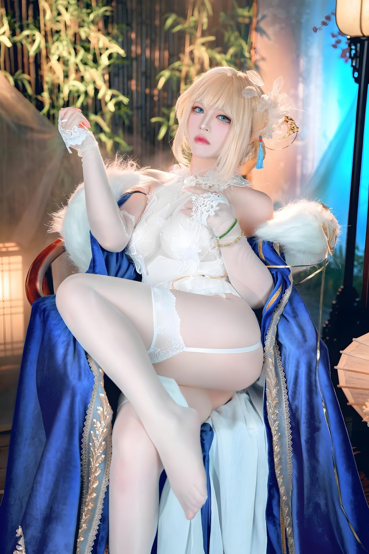 [Cosplay] Banbanzi โฟโต้เซ็ต cosplay, white stockings, leg-focused poses 58P