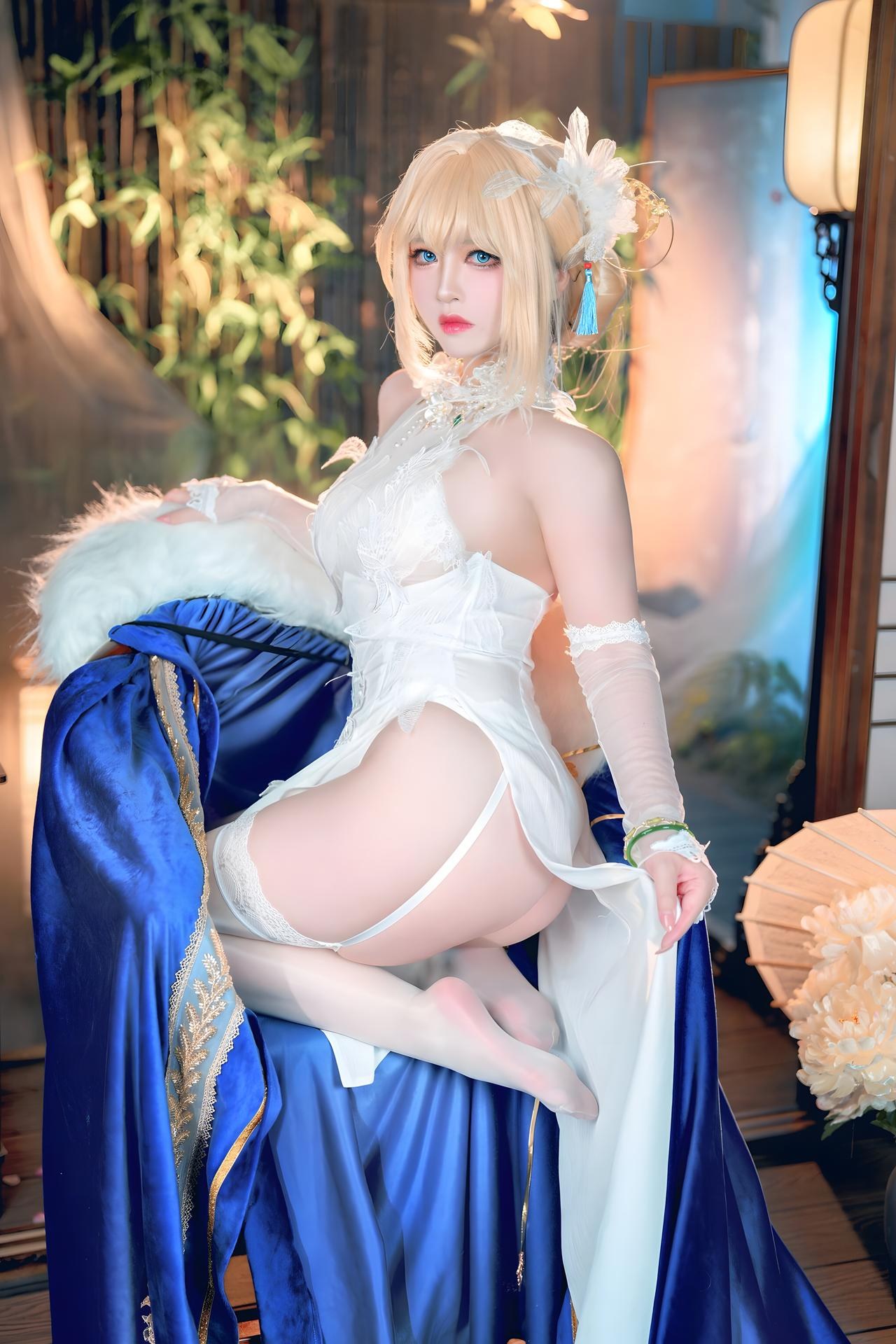 [Cosplay] Banbanzi โฟโต้เซ็ต cosplay, white stockings, leg-focused poses 58P