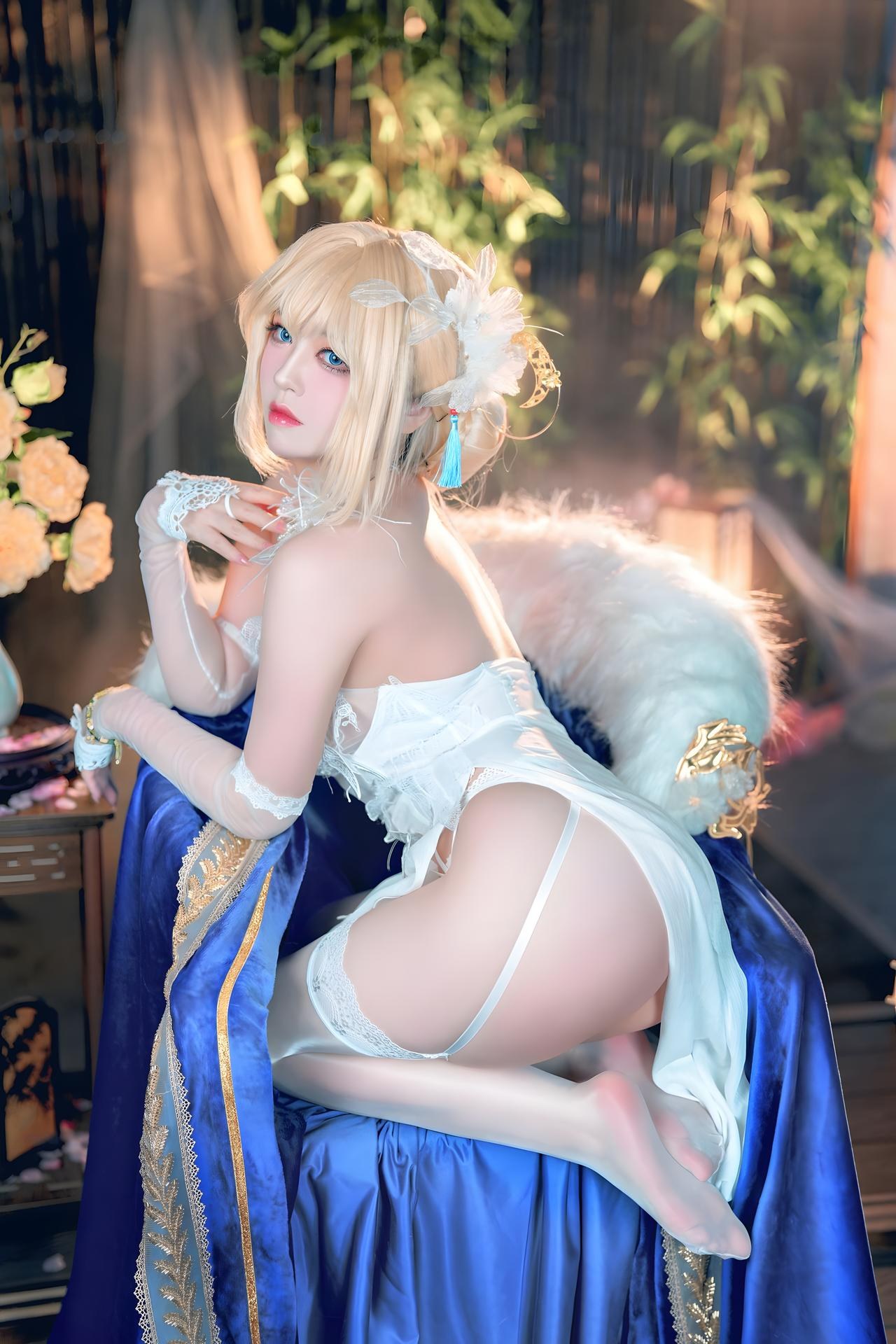 [Cosplay] Banbanzi โฟโต้เซ็ต cosplay, white stockings, leg-focused poses 58P