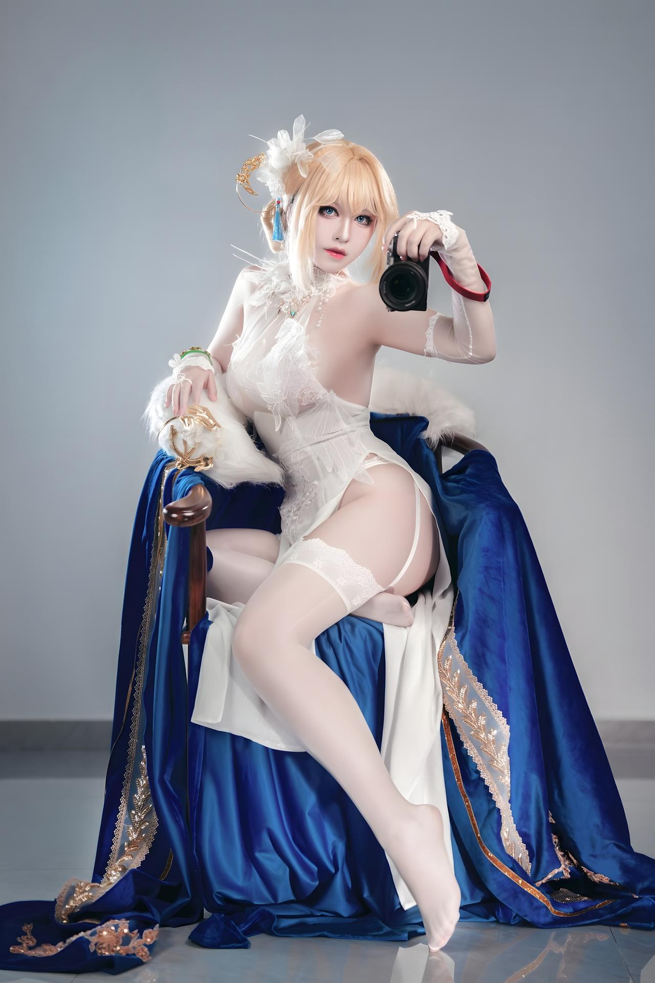 [Cosplay] Banbanzi โฟโต้เซ็ต cosplay, white stockings, leg-focused poses 58P