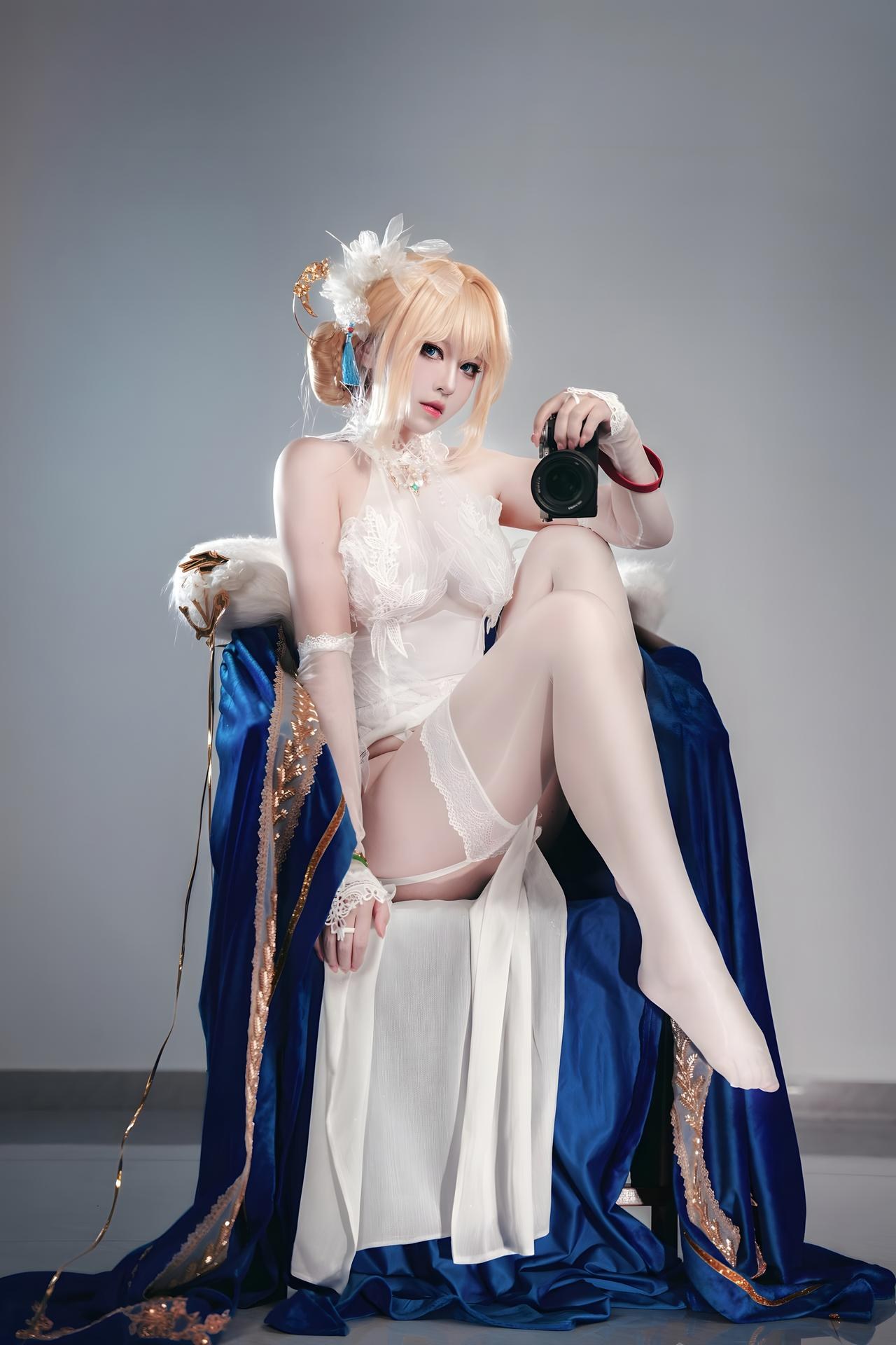 [Cosplay] Banbanzi โฟโต้เซ็ต cosplay, white stockings, leg-focused poses 58P
