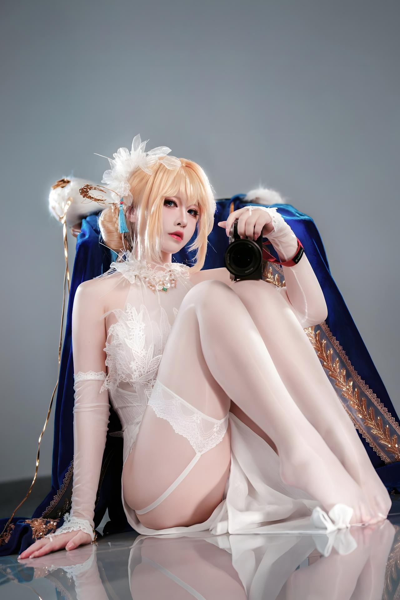 [Cosplay] Banbanzi โฟโต้เซ็ต cosplay, white stockings, leg-focused poses 58P