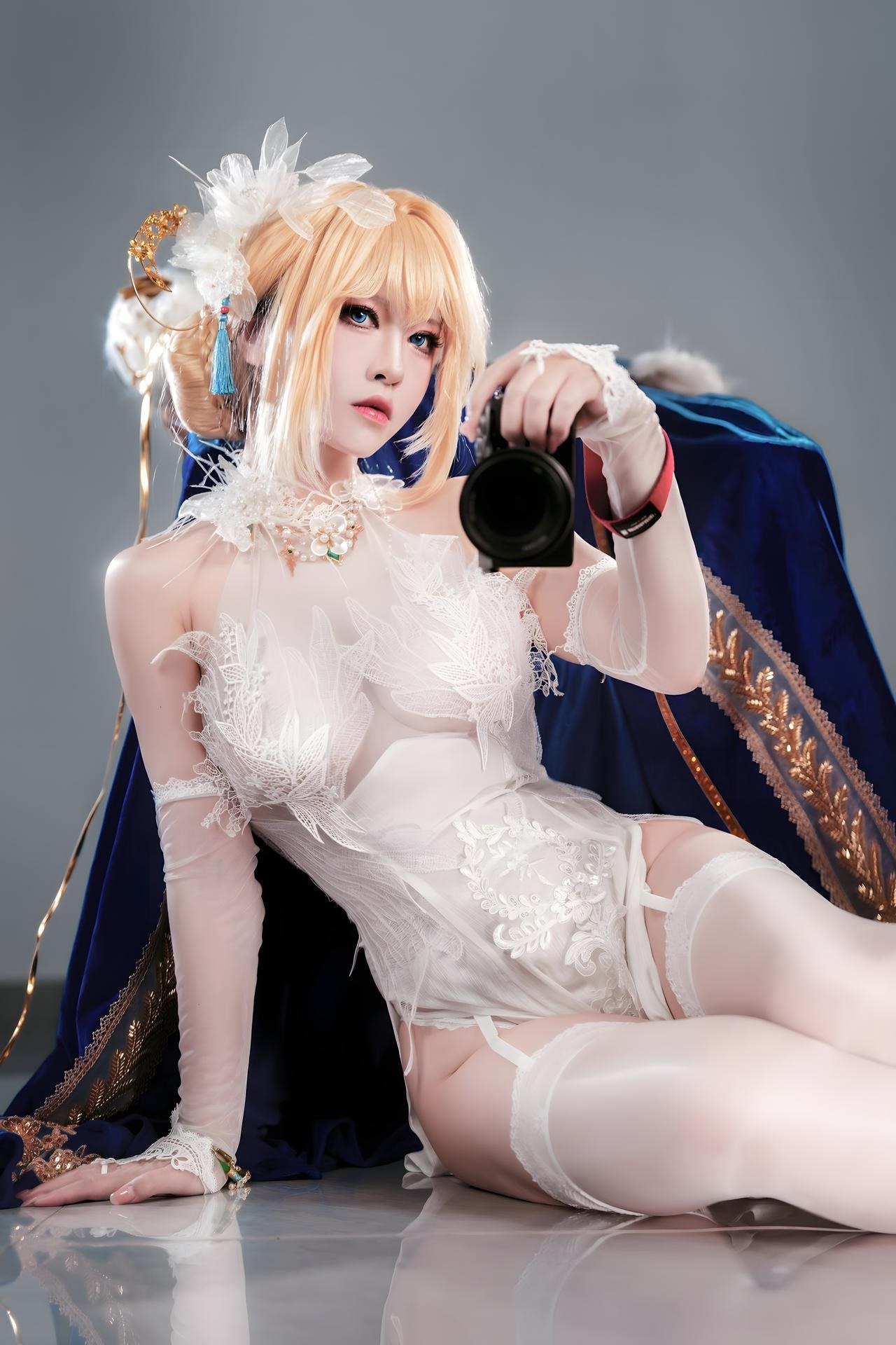 [Cosplay] Banbanzi โฟโต้เซ็ต cosplay, white stockings, leg-focused poses 58P