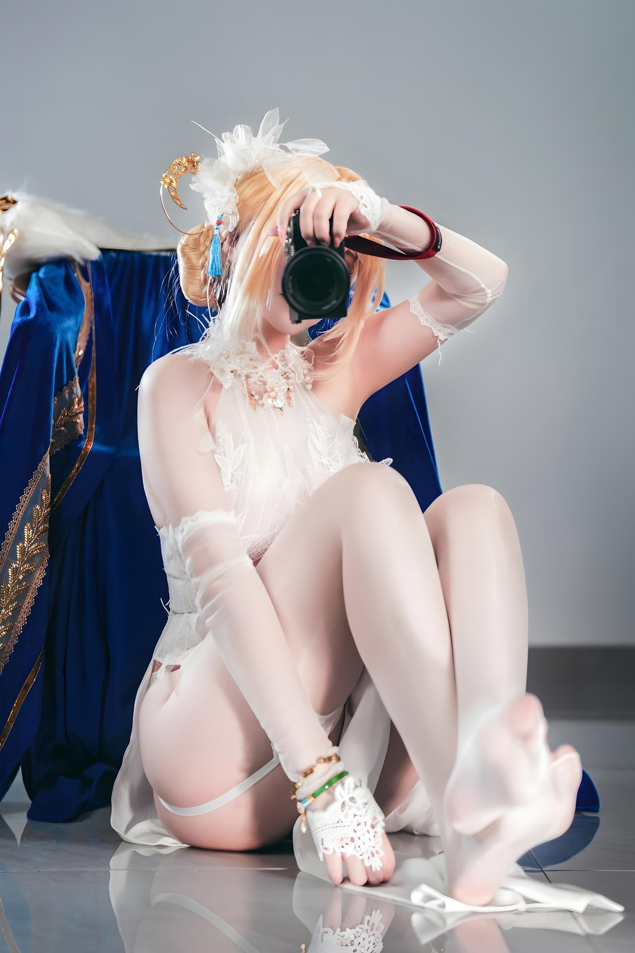 [Cosplay] Banbanzi โฟโต้เซ็ต cosplay, white stockings, leg-focused poses 58P