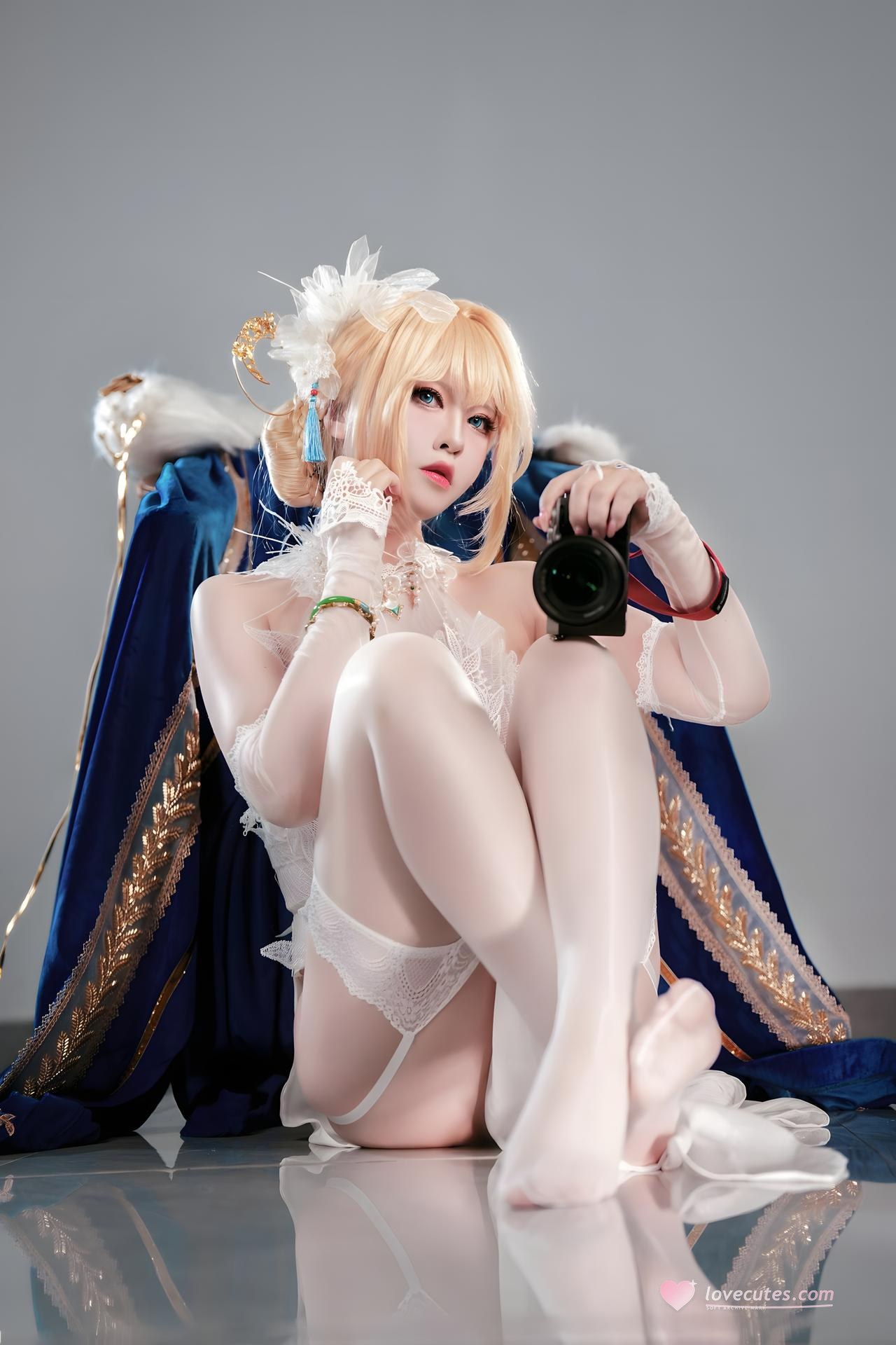 [Cosplay] Banbanzi โฟโต้เซ็ต cosplay, white stockings, leg-focused poses 58P