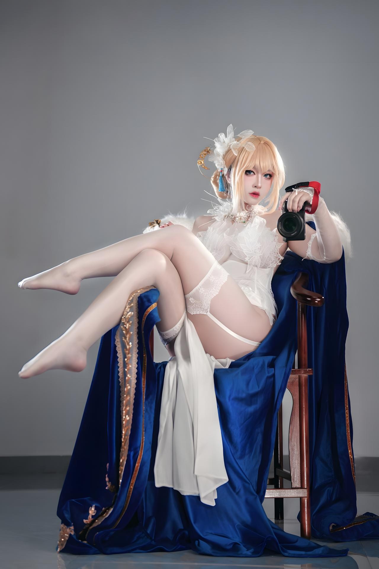 [Cosplay] Banbanzi โฟโต้เซ็ต cosplay, white stockings, leg-focused poses 58P
