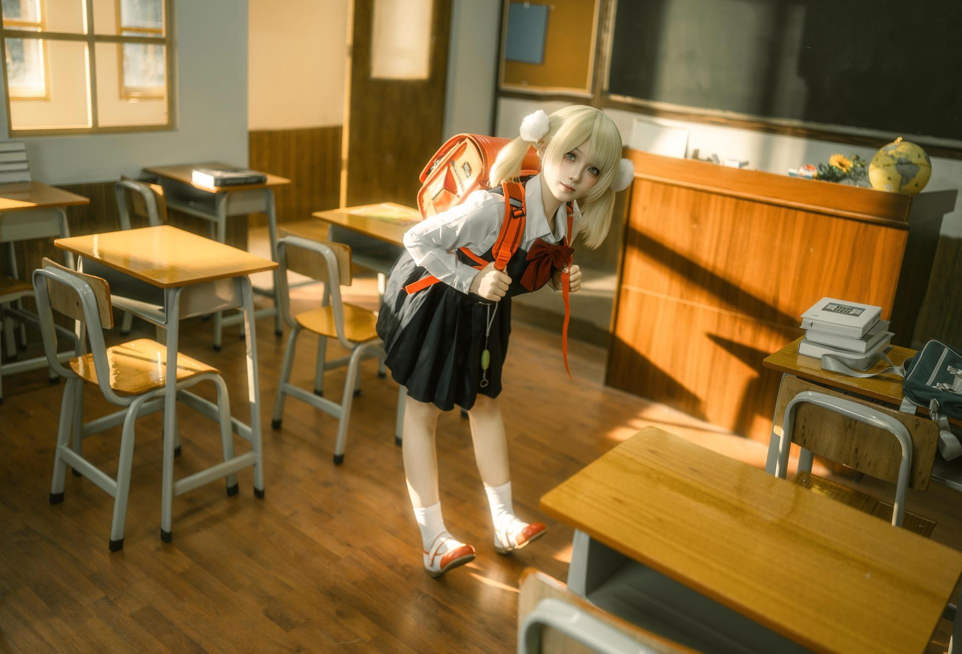 [コスプレ] Bangni邦尼 - 时雨羽衣 教室白丝制服 比基尼美腿还原 87P