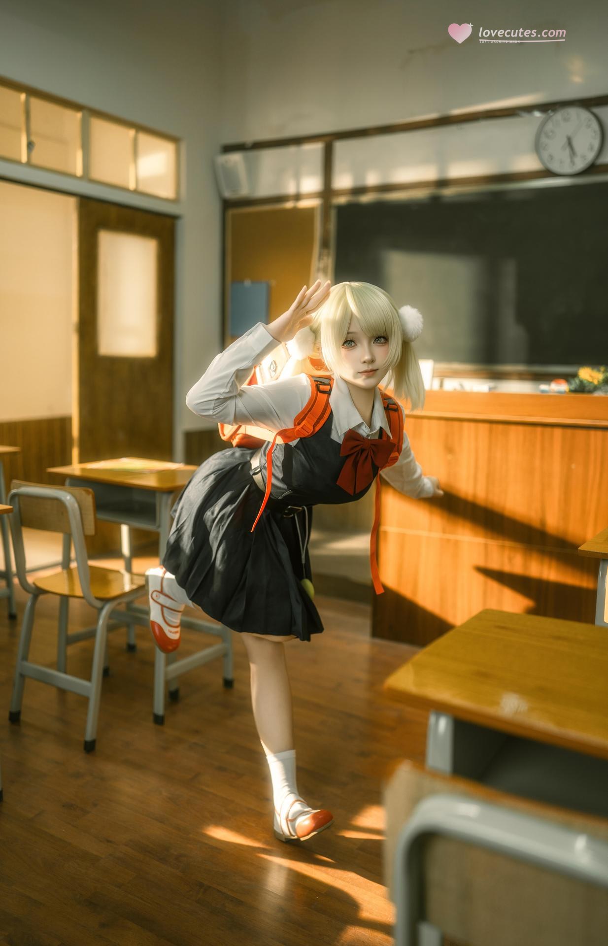 [コスプレ] Bangni邦尼 - 时雨羽衣 教室白丝制服 比基尼美腿还原 87P