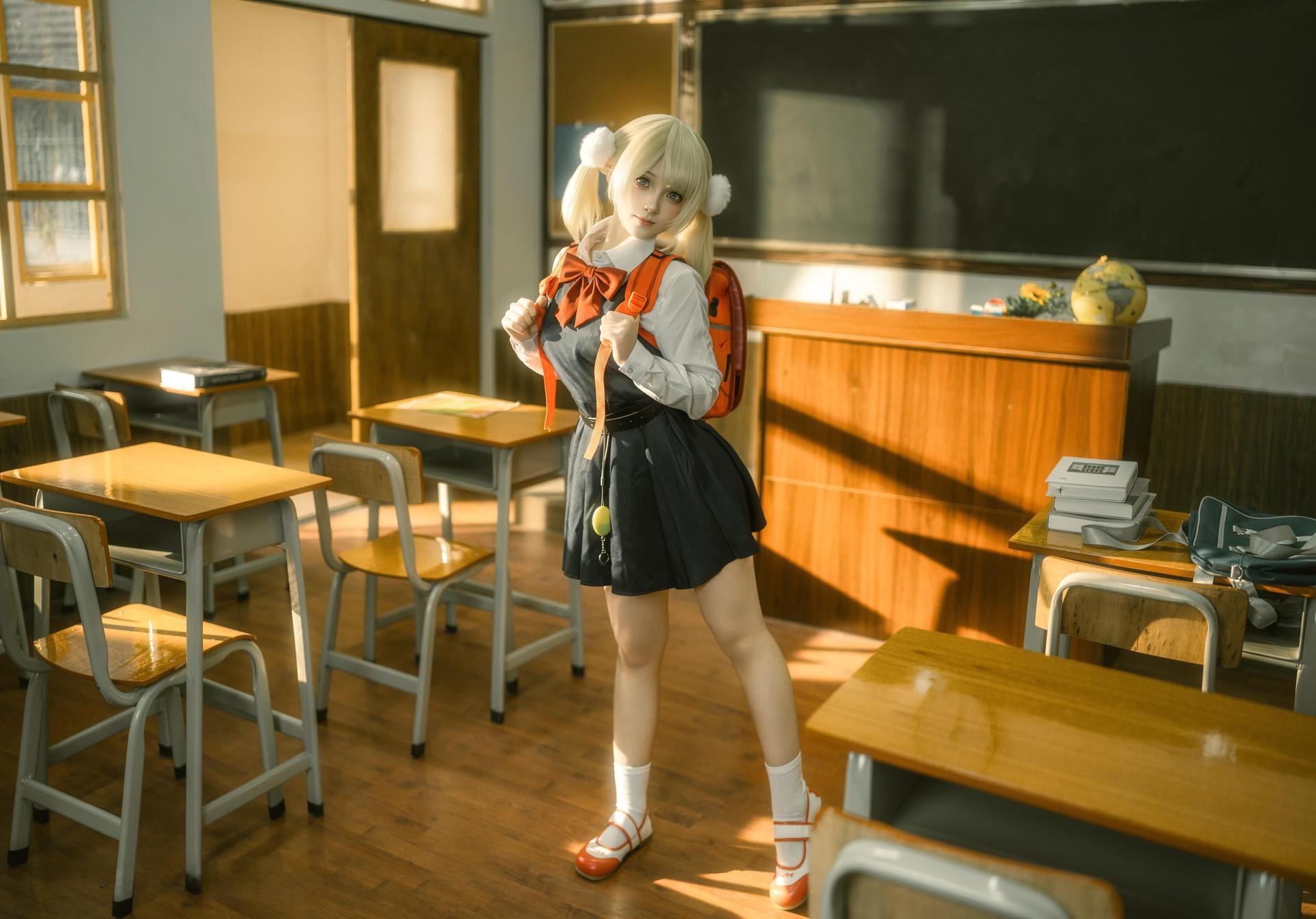 [コスプレ] Bangni邦尼 - 时雨羽衣 教室白丝制服 比基尼美腿还原 87P