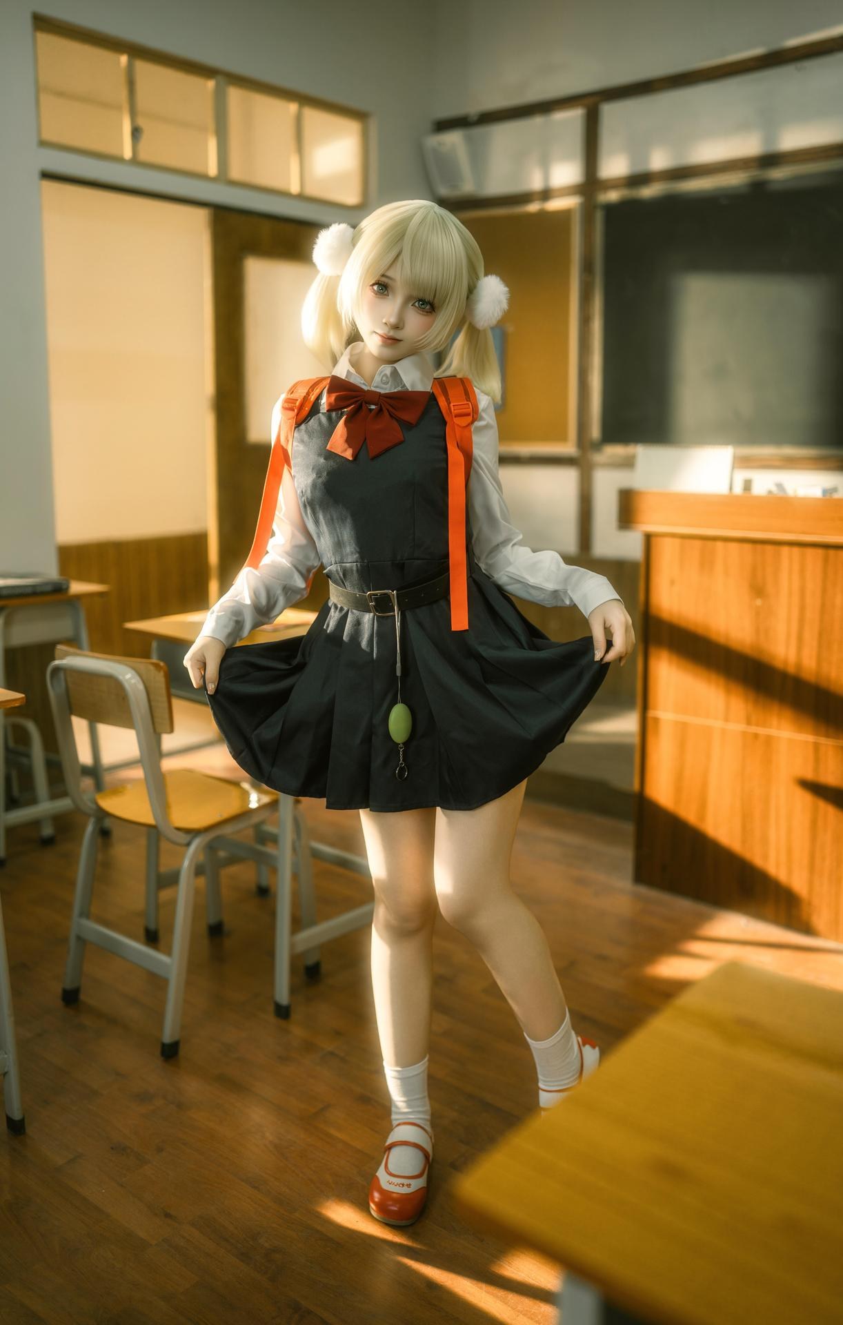 [コスプレ] Bangni邦尼 - 时雨羽衣 教室白丝制服 比基尼美腿还原 87P