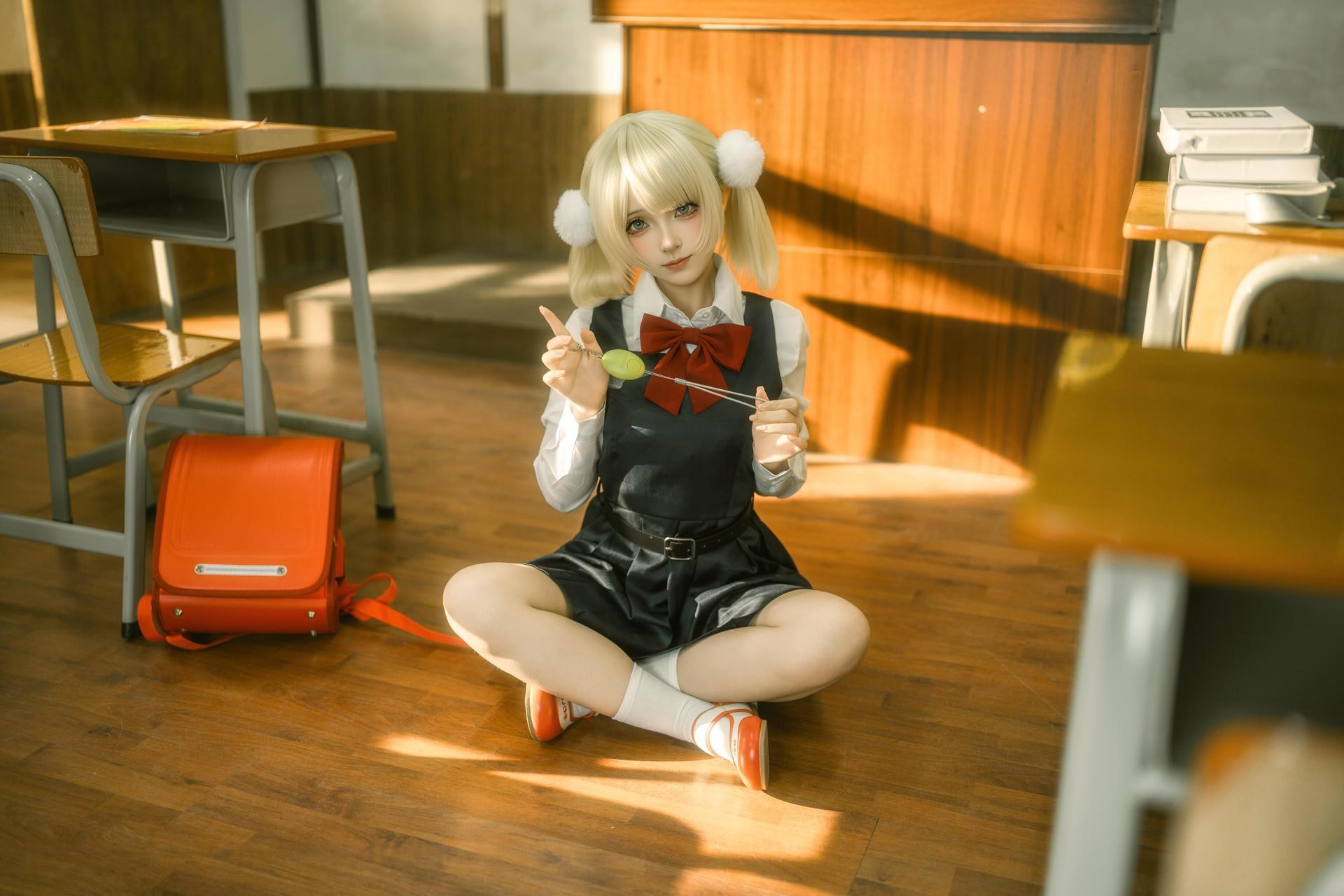 [コスプレ] Bangni邦尼 - 时雨羽衣 教室白丝制服 比基尼美腿还原 87P