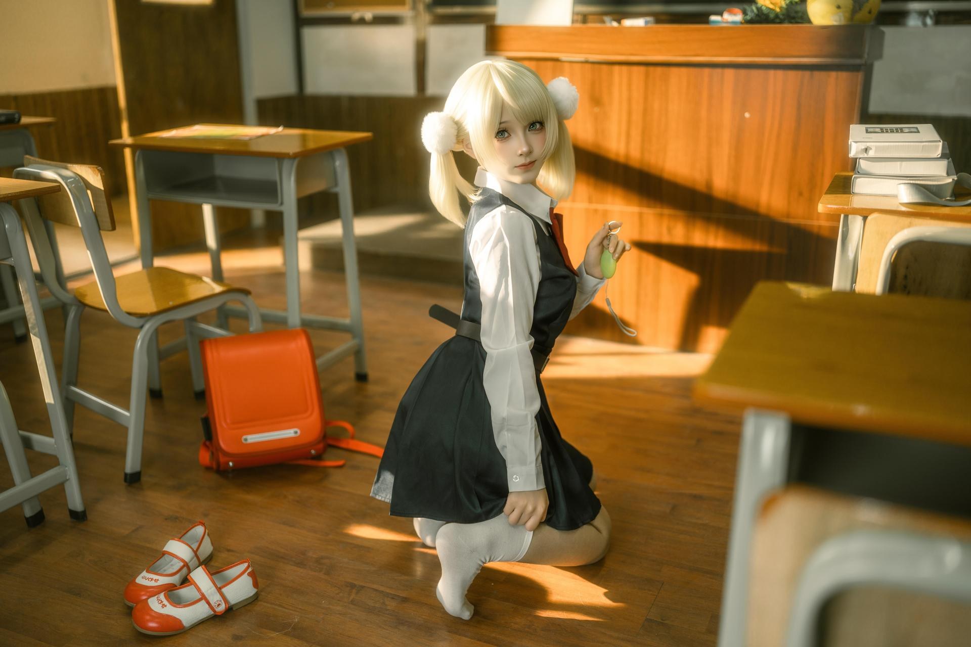 [コスプレ] Bangni邦尼 - 时雨羽衣 教室白丝制服 比基尼美腿还原 87P