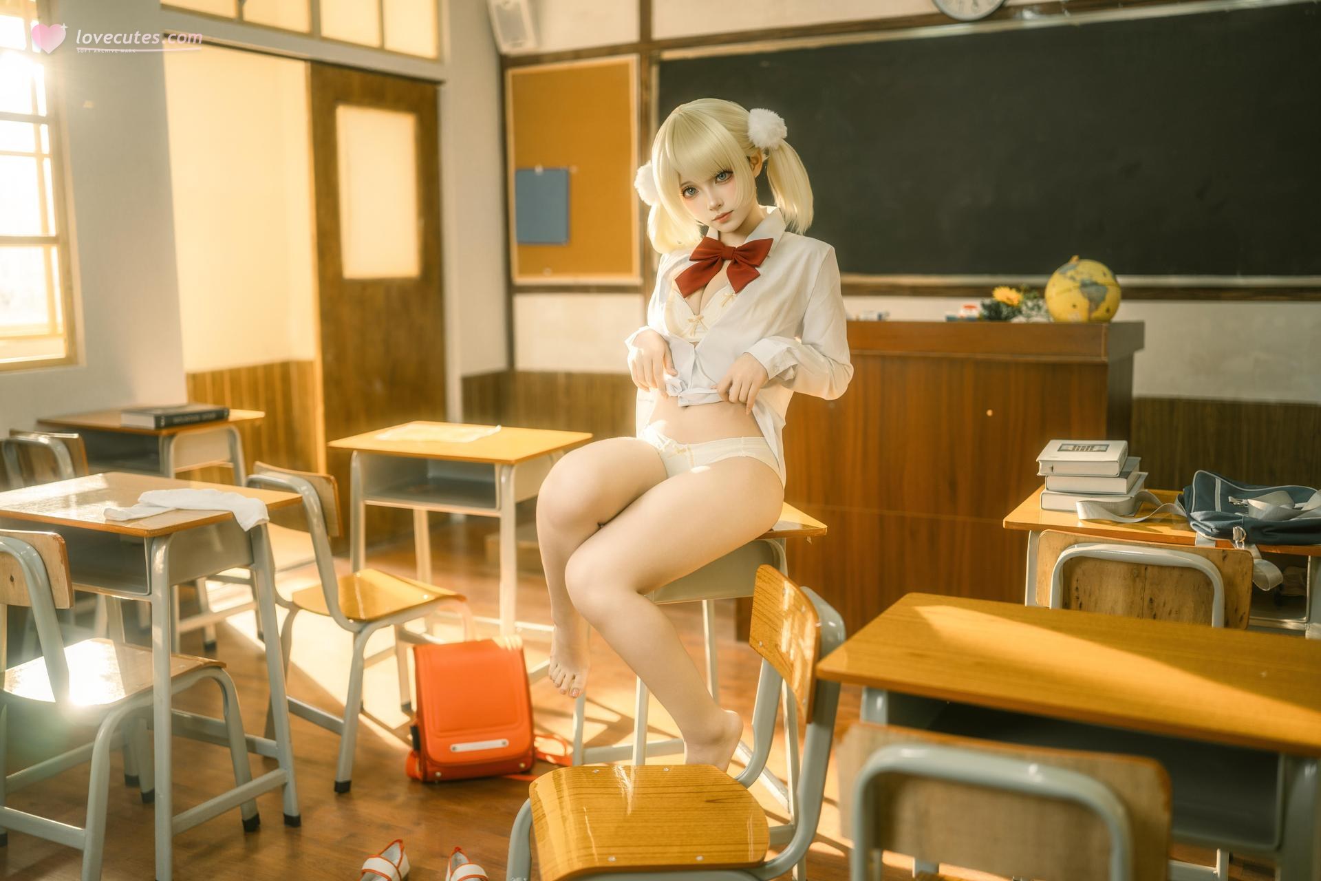 [Cosplay] Bangni Boni โฟโต้เซ็ต cosplay, white stockings, bikini, leg-focused poses 87P