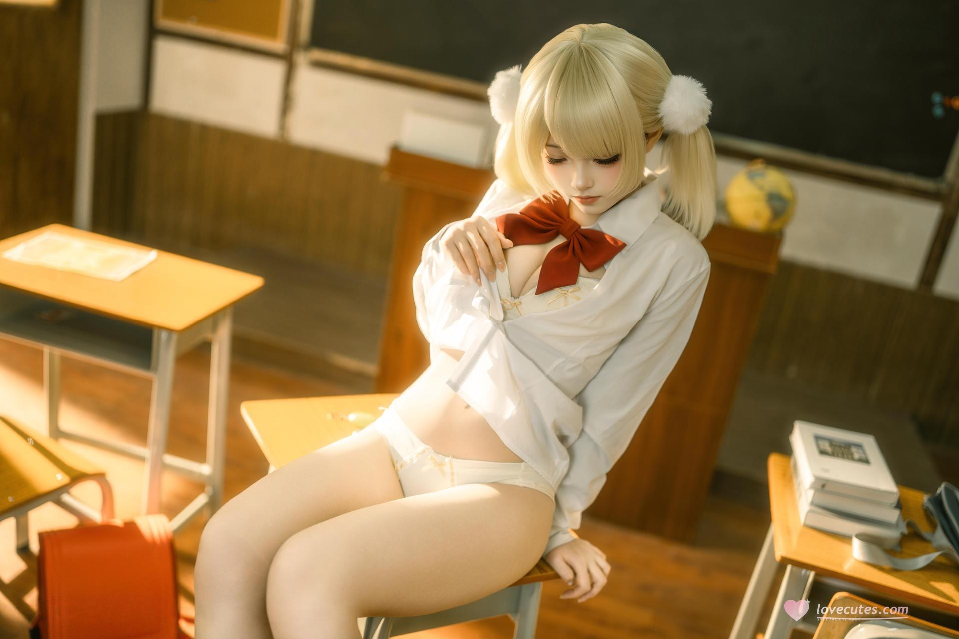 [Cosplay] Bangni Boni โฟโต้เซ็ต cosplay, white stockings, bikini, leg-focused poses 87P