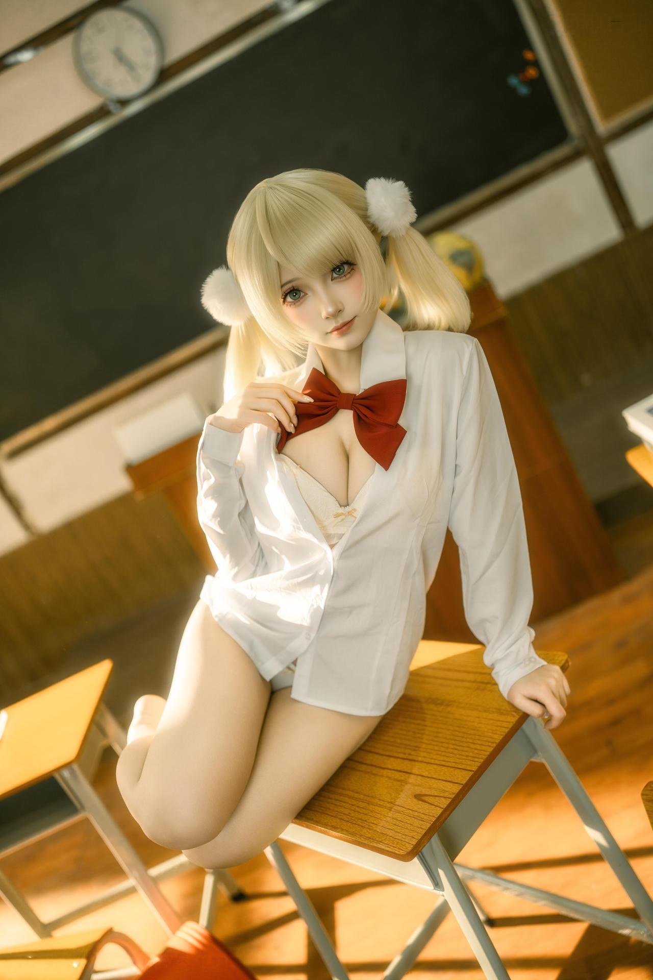 [Cosplay] Bangni Boni โฟโต้เซ็ต cosplay, white stockings, bikini, leg-focused poses 87P