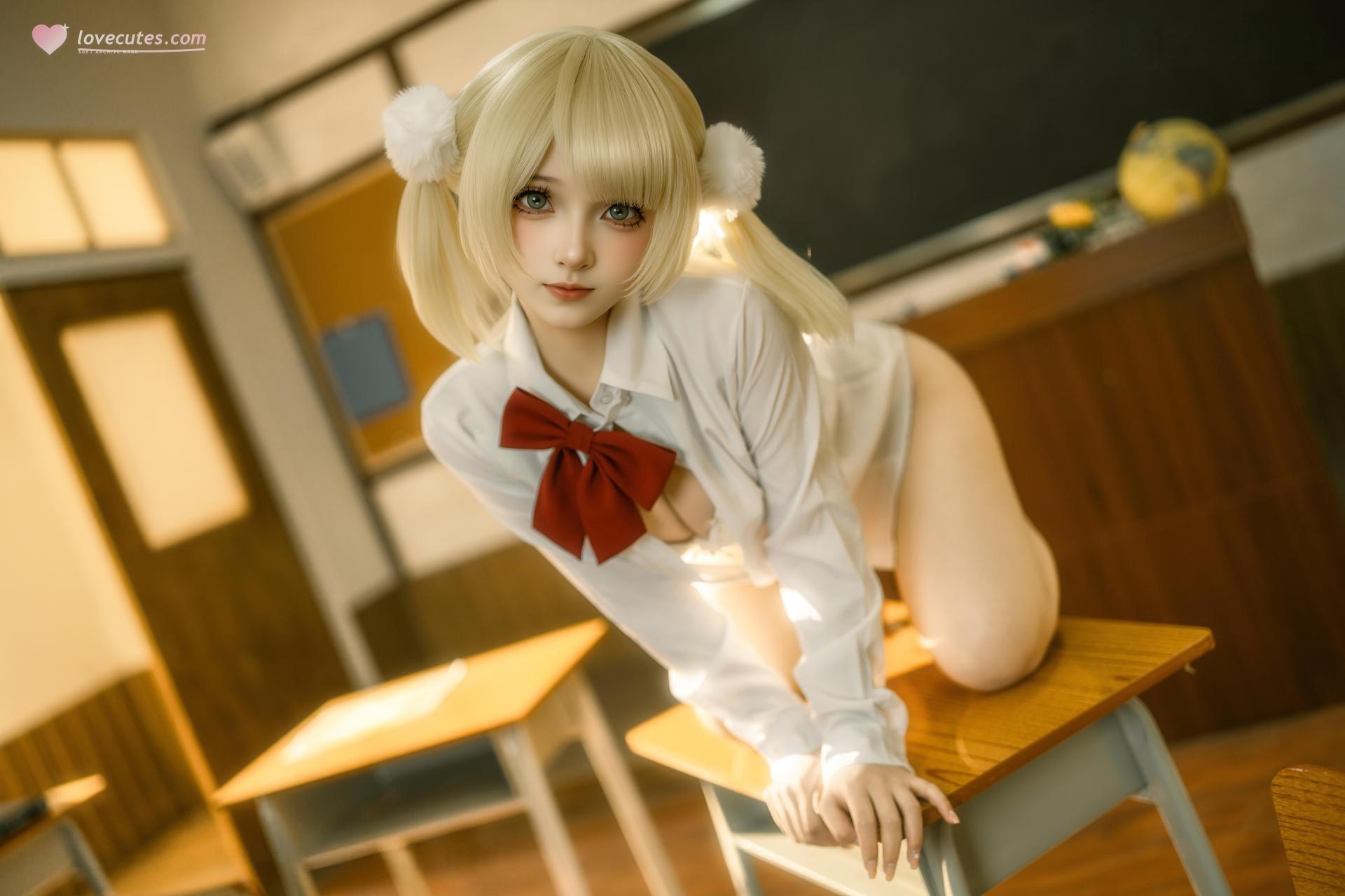 [Cosplay] Bangni Boni โฟโต้เซ็ต cosplay, white stockings, bikini, leg-focused poses 87P