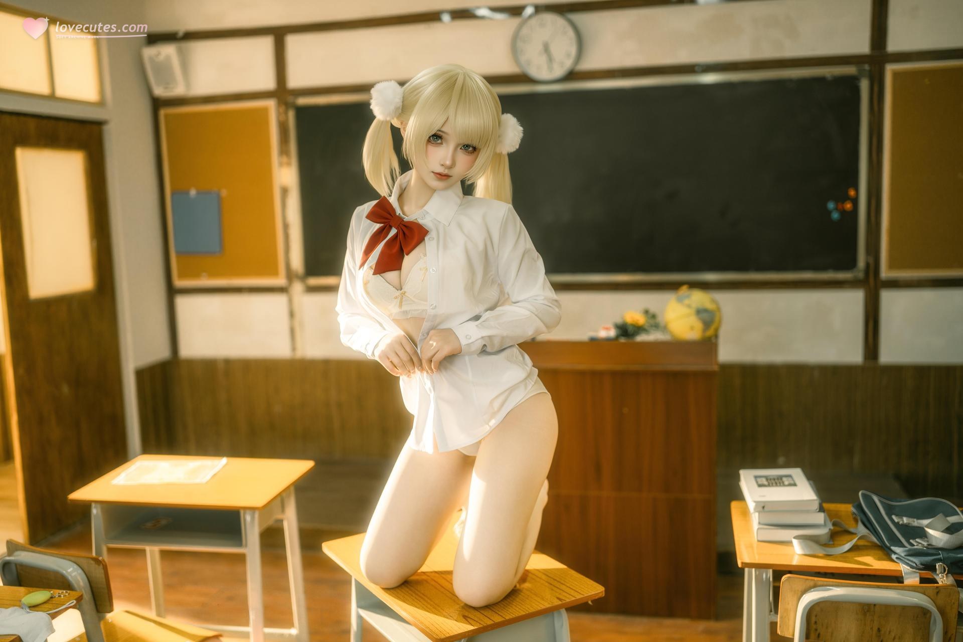 [Cosplay] Bangni Boni โฟโต้เซ็ต cosplay, white stockings, bikini, leg-focused poses 87P