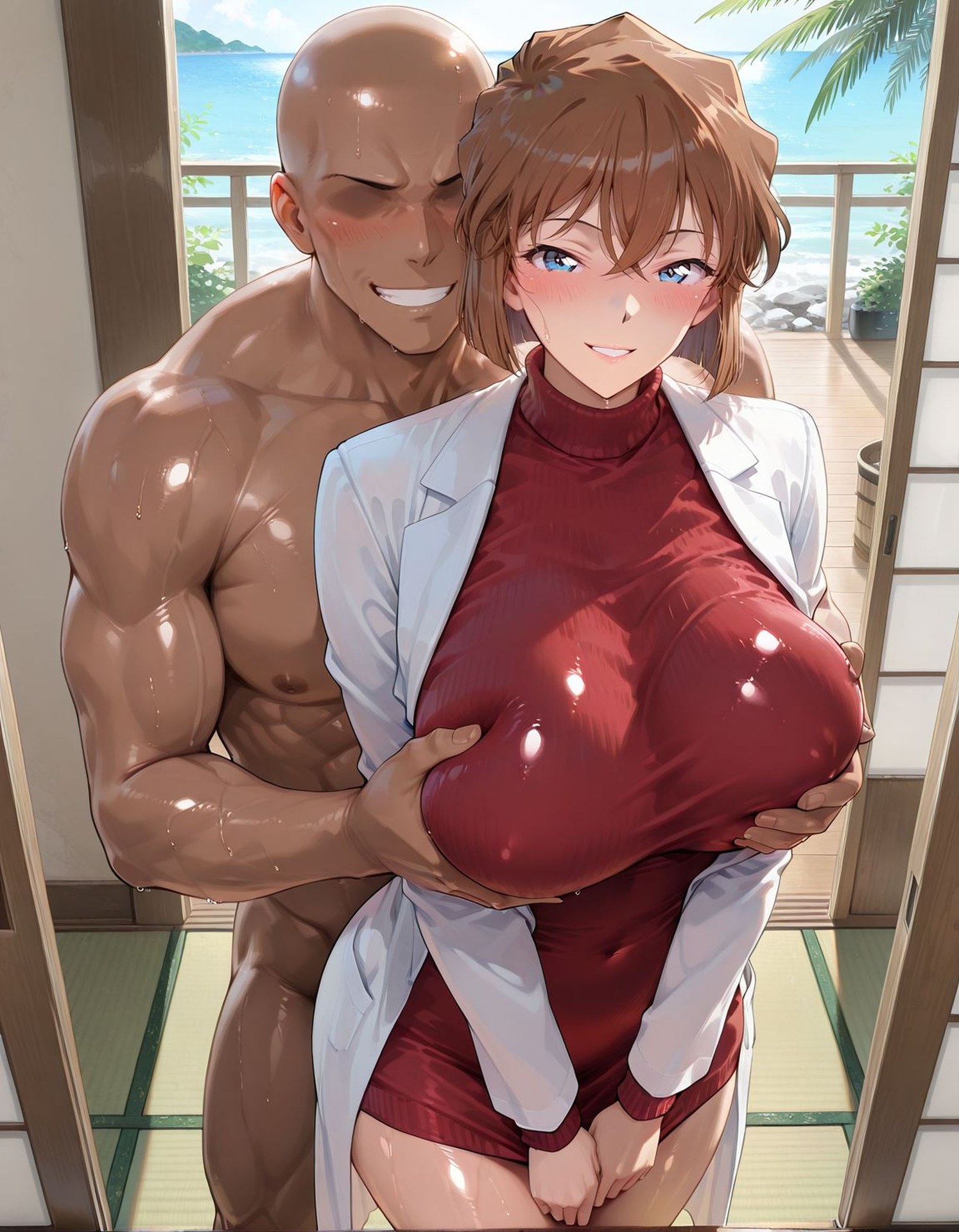 AI Generated Anime Girl - Detective Conan Ai Haibara Shiho Miyano beach swimsuit review gallery 170P
