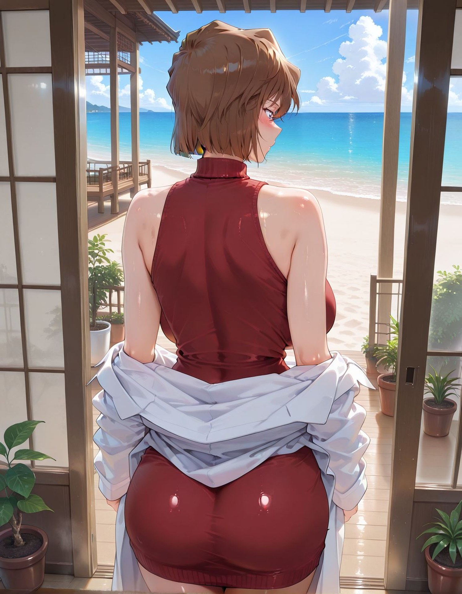 AI Generated Anime Girl - Detective Conan Ai Haibara Shiho Miyano beach swimsuit review gallery 170P
