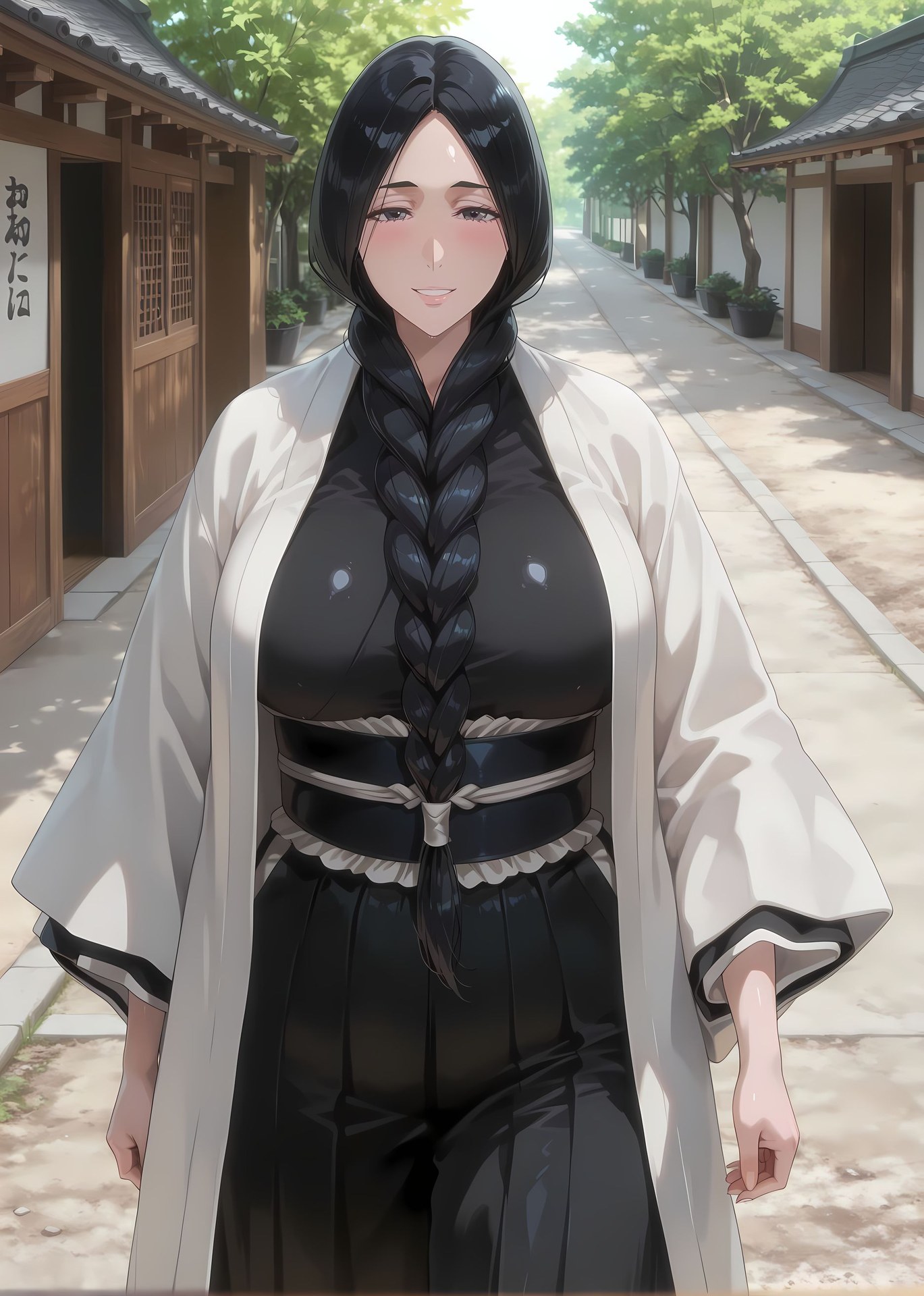 AI Generated Anime Girl - Bleach Retsu Unohana bodysuit kimono wet-look review gallery 403P