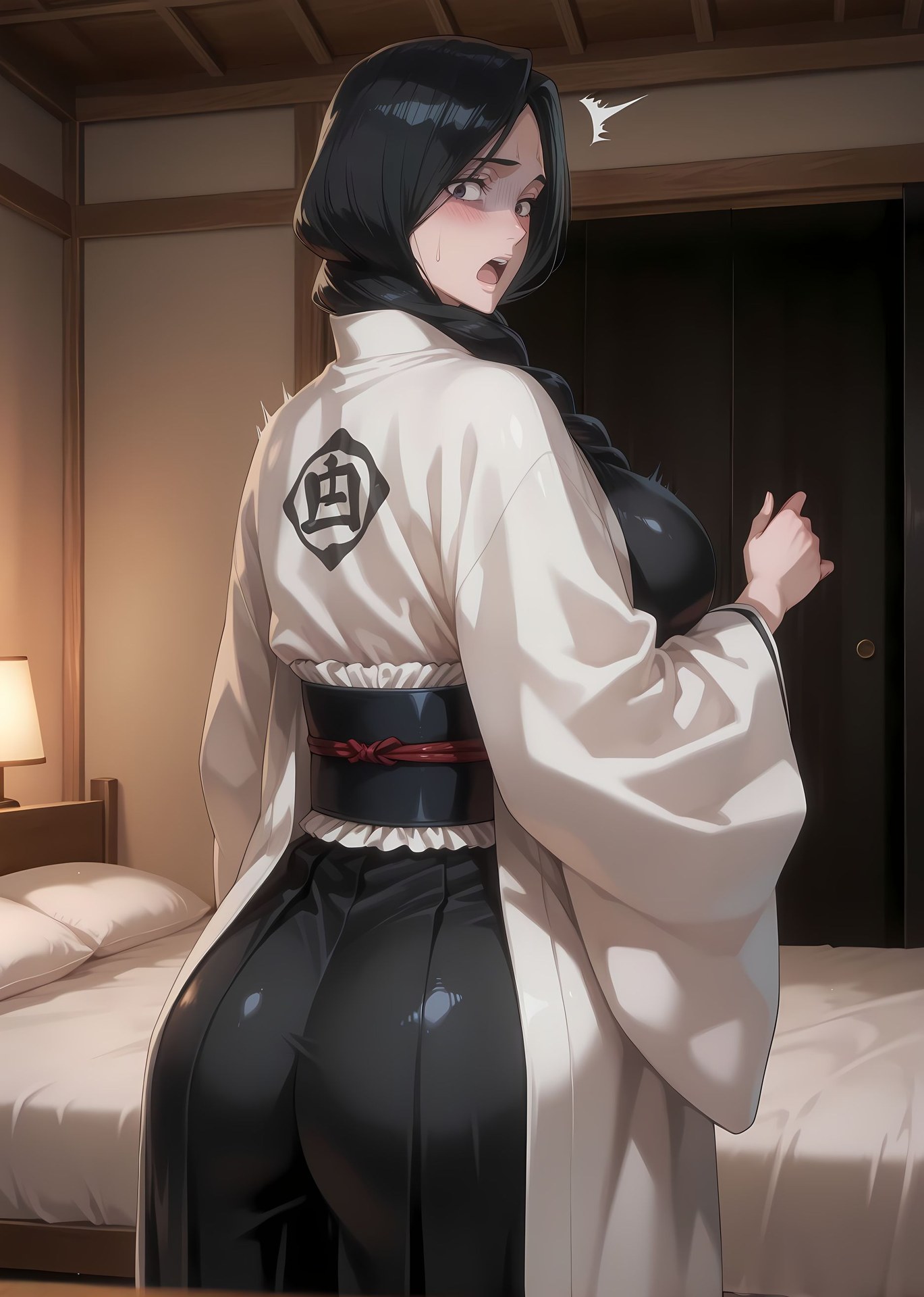 AI Generated Anime Girl - Bleach Retsu Unohana bodysuit kimono wet-look review gallery 403P