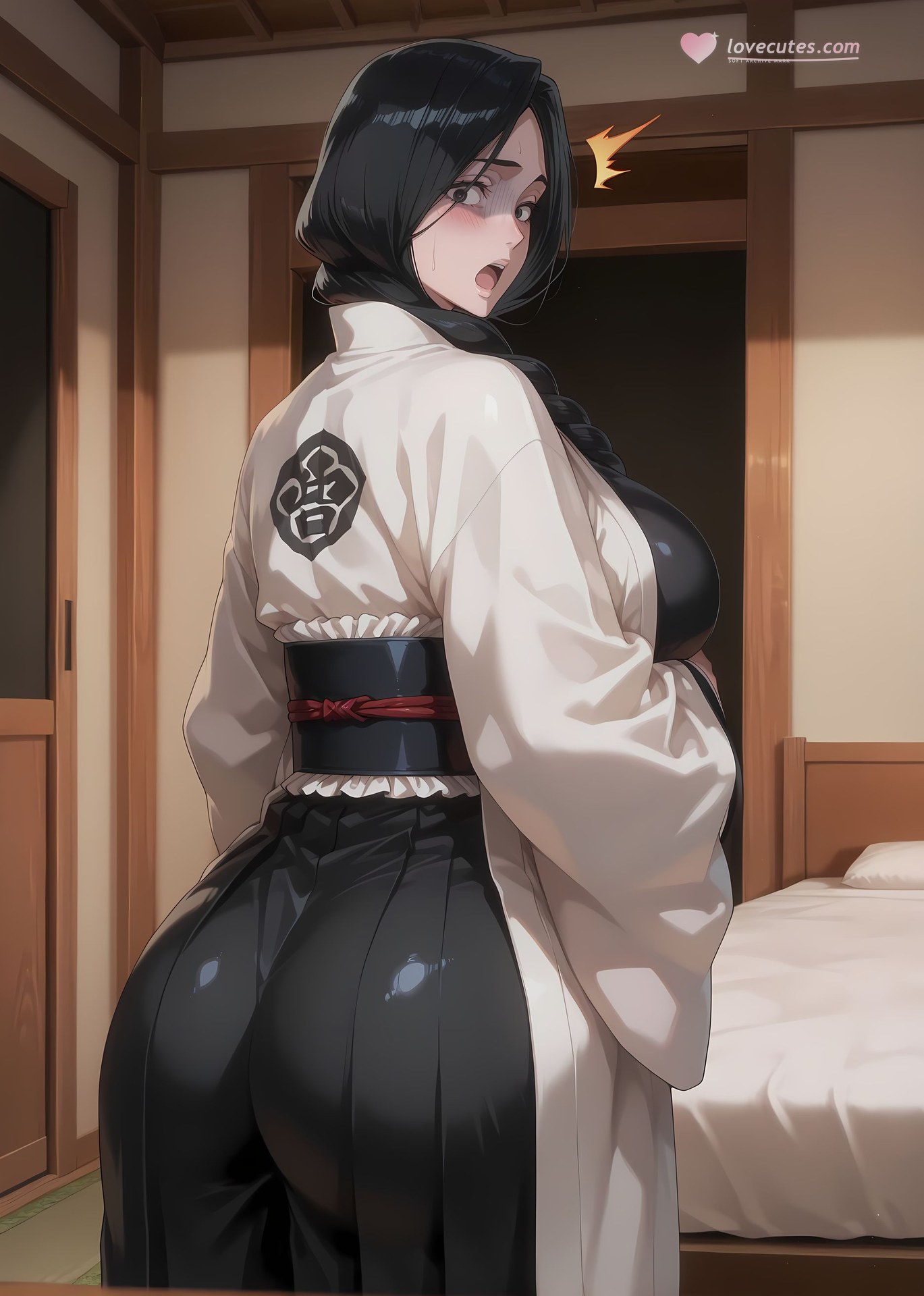 AI Generated Anime Girl - Bleach Retsu Unohana bodysuit kimono wet-look review gallery 403P