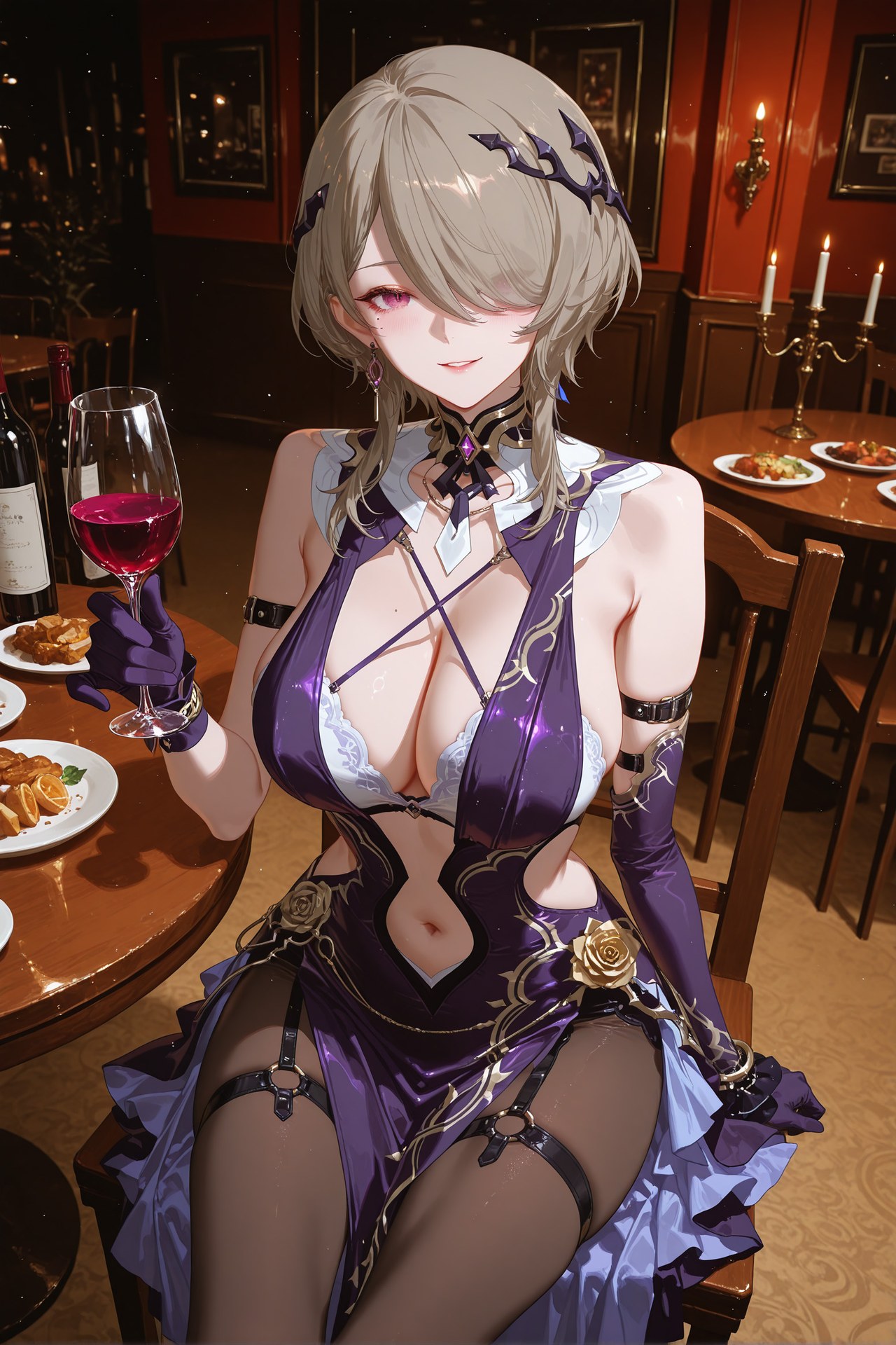 AI Porn - JiongBaotai black stockings lace lingerie bodysuit wet-look AI Adult Gallery 84P