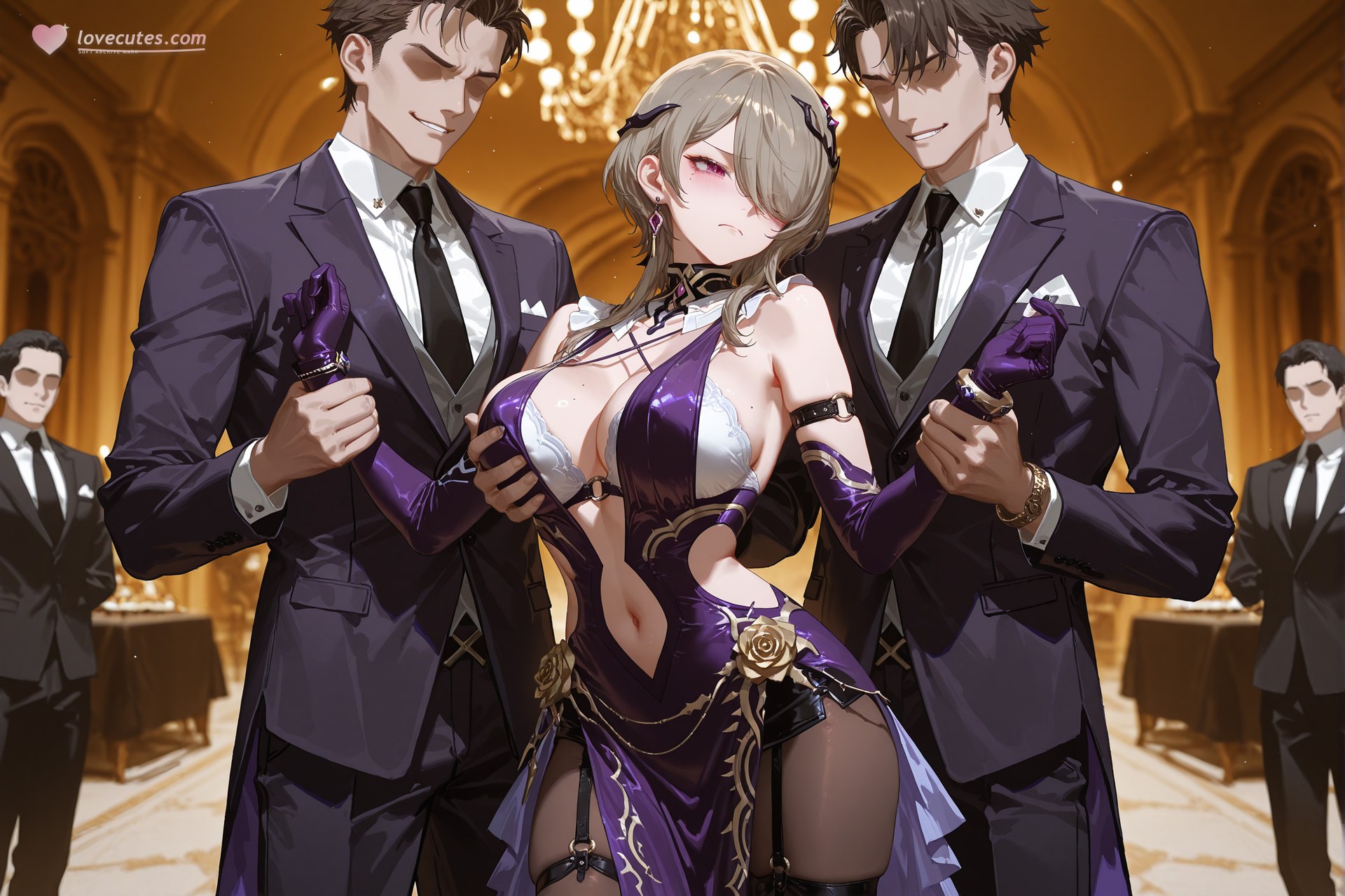AI Porn - JiongBaotai 블랙 스타킹 레이스 란제리 바디수트 젖은 연출 AI 이미지 갤러리 84P