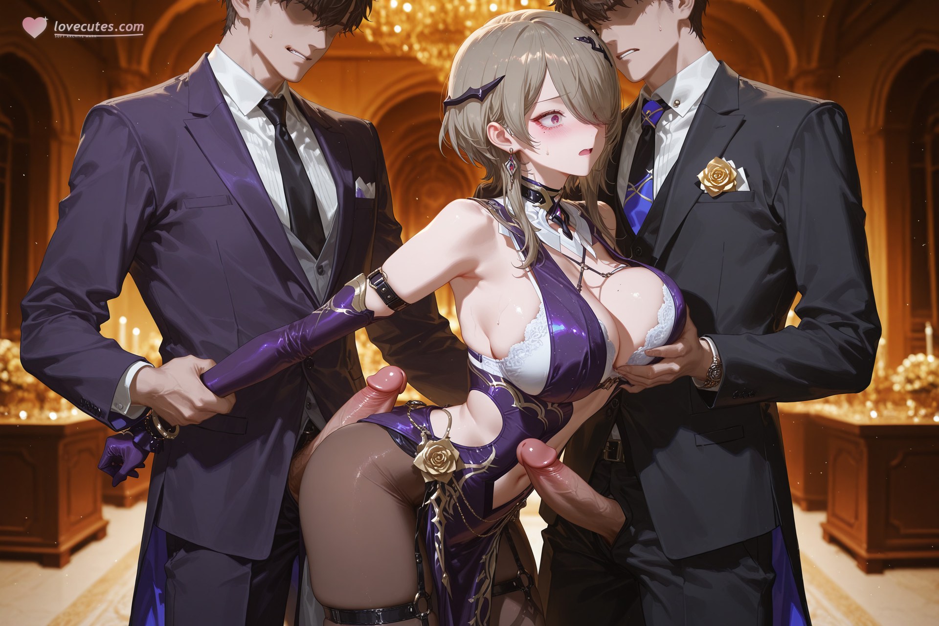 AI Porn - JiongBaotai 블랙 스타킹 레이스 란제리 바디수트 젖은 연출 AI 이미지 갤러리 84P