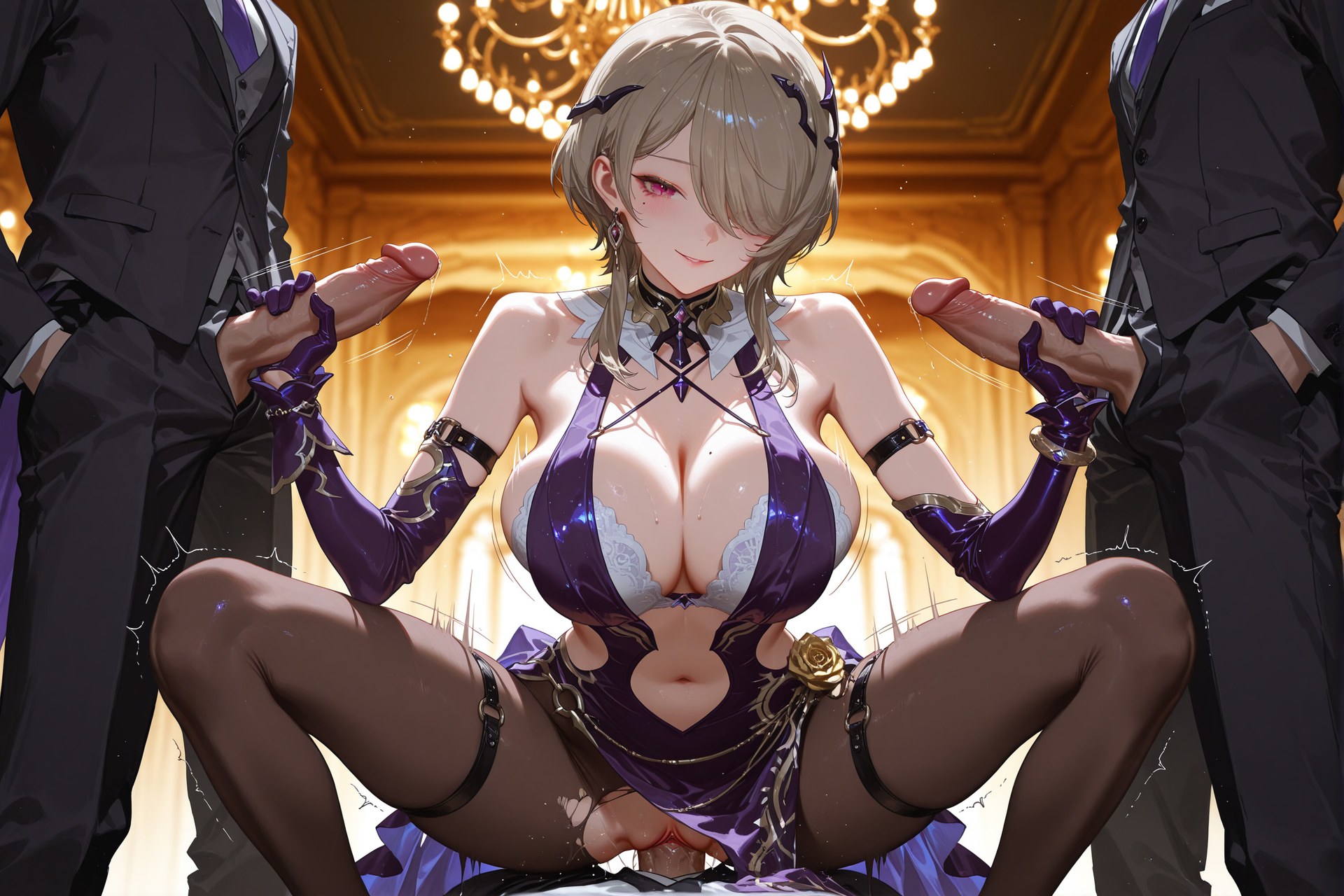 AI Porn - JiongBaotai 블랙 스타킹 레이스 란제리 바디수트 젖은 연출 AI 이미지 갤러리 84P