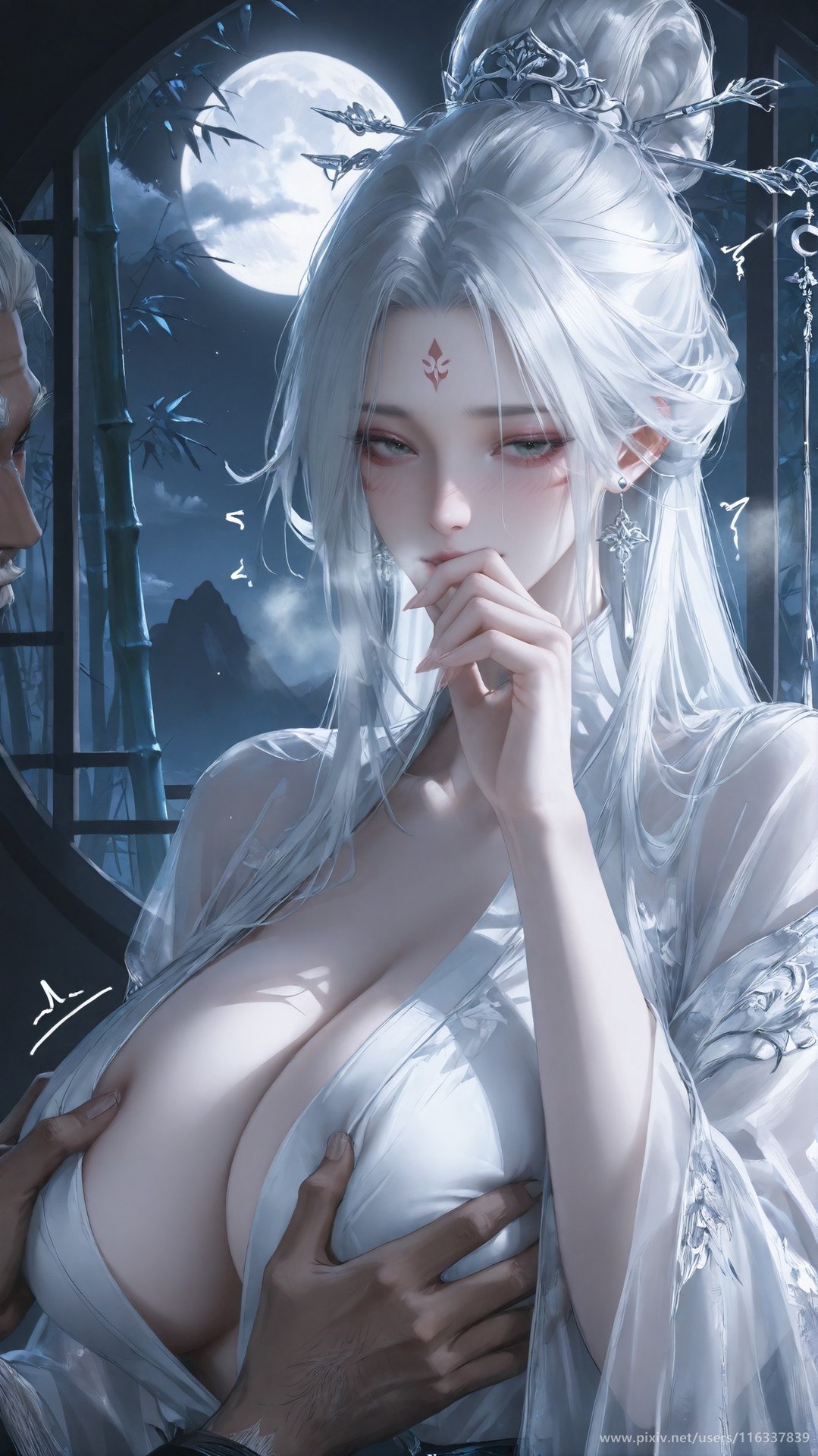 AI Nudes - Taiji Bahuang Xiaobai 레이스 란제리 바디수트 토플리스 AI 이미지 갤러리 234P