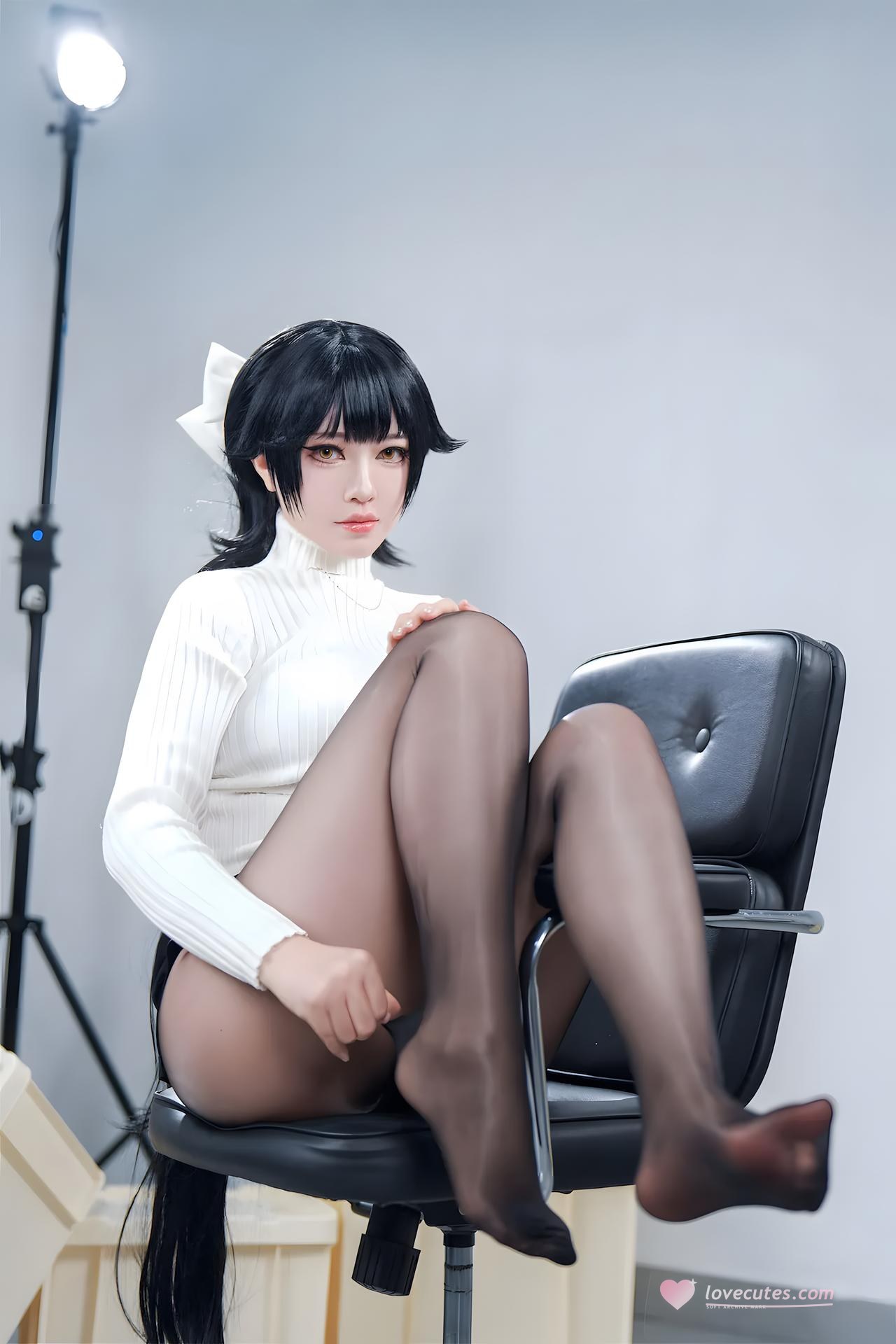 [Cosplay] Banbanzi bộ ảnh cosplay, black stockings, leg-focused poses, video extras 57P4V