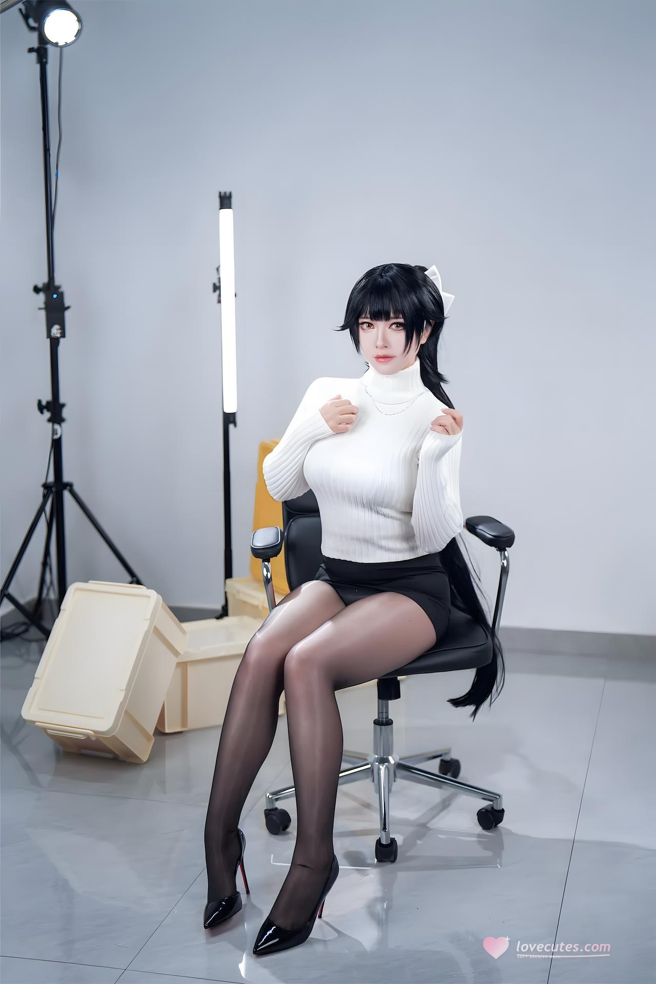 [Cosplay] Banbanzi bộ ảnh cosplay, black stockings, leg-focused poses, video extras 57P4V