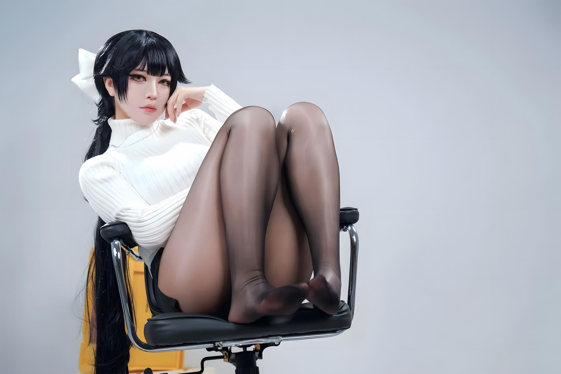 [Cosplay] Banbanzi bộ ảnh cosplay, black stockings, leg-focused poses, video extras 57P4V