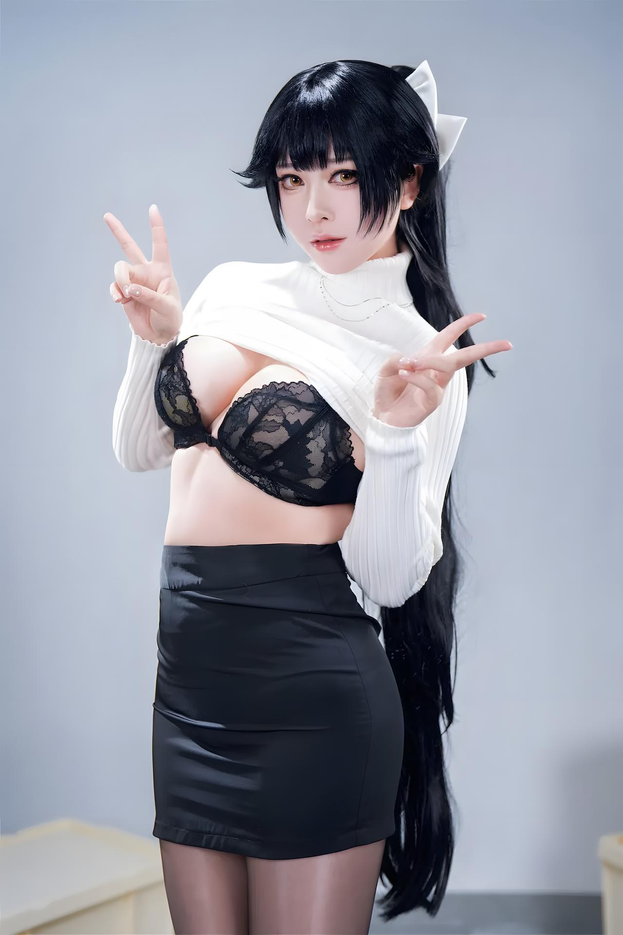 [Cosplay] Banbanzi bộ ảnh cosplay, black stockings, leg-focused poses, video extras 57P4V