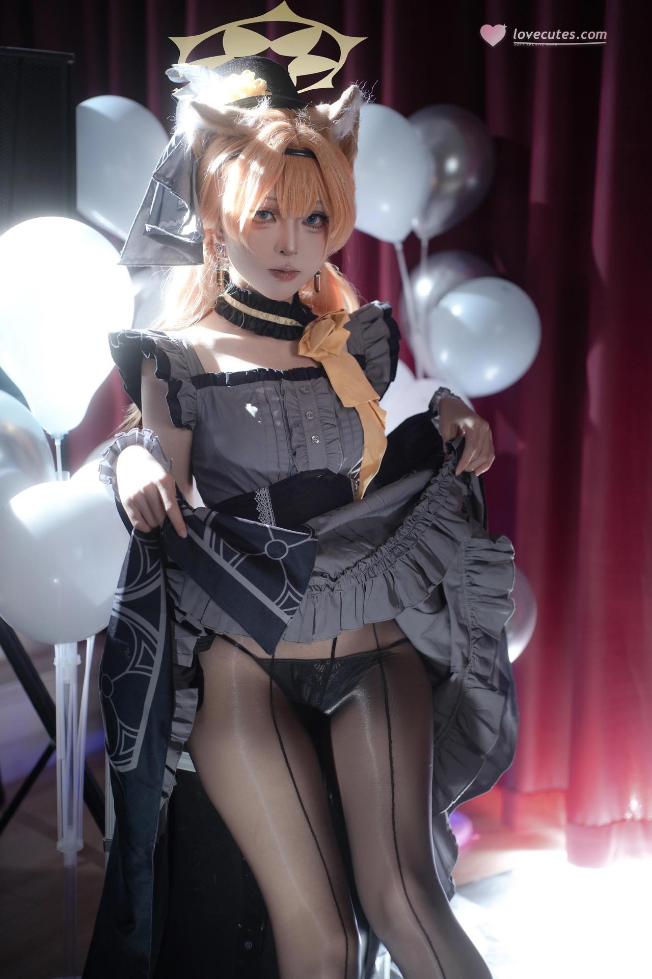 [コスプレ] 矢量鱼 - 蔚蓝档案 伊落玛丽偶像 偶像礼服黑丝 舞台美腿还原 40P