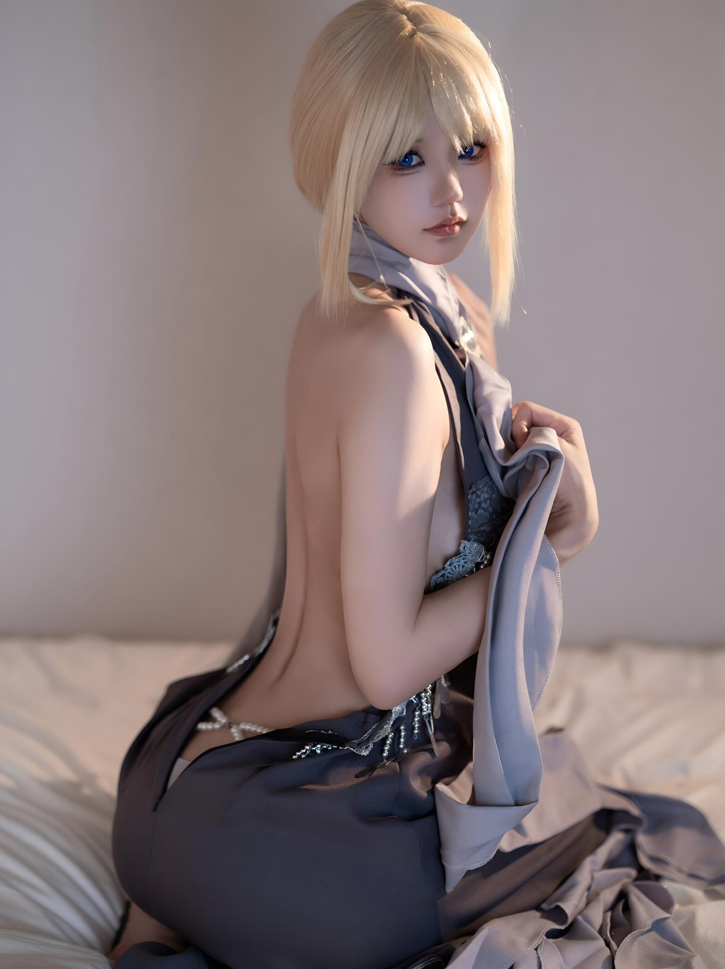 [Cosplay] Ogura Chiyo w โฟโต้เซ็ต cosplay, black stockings, cleavage styling 58P
