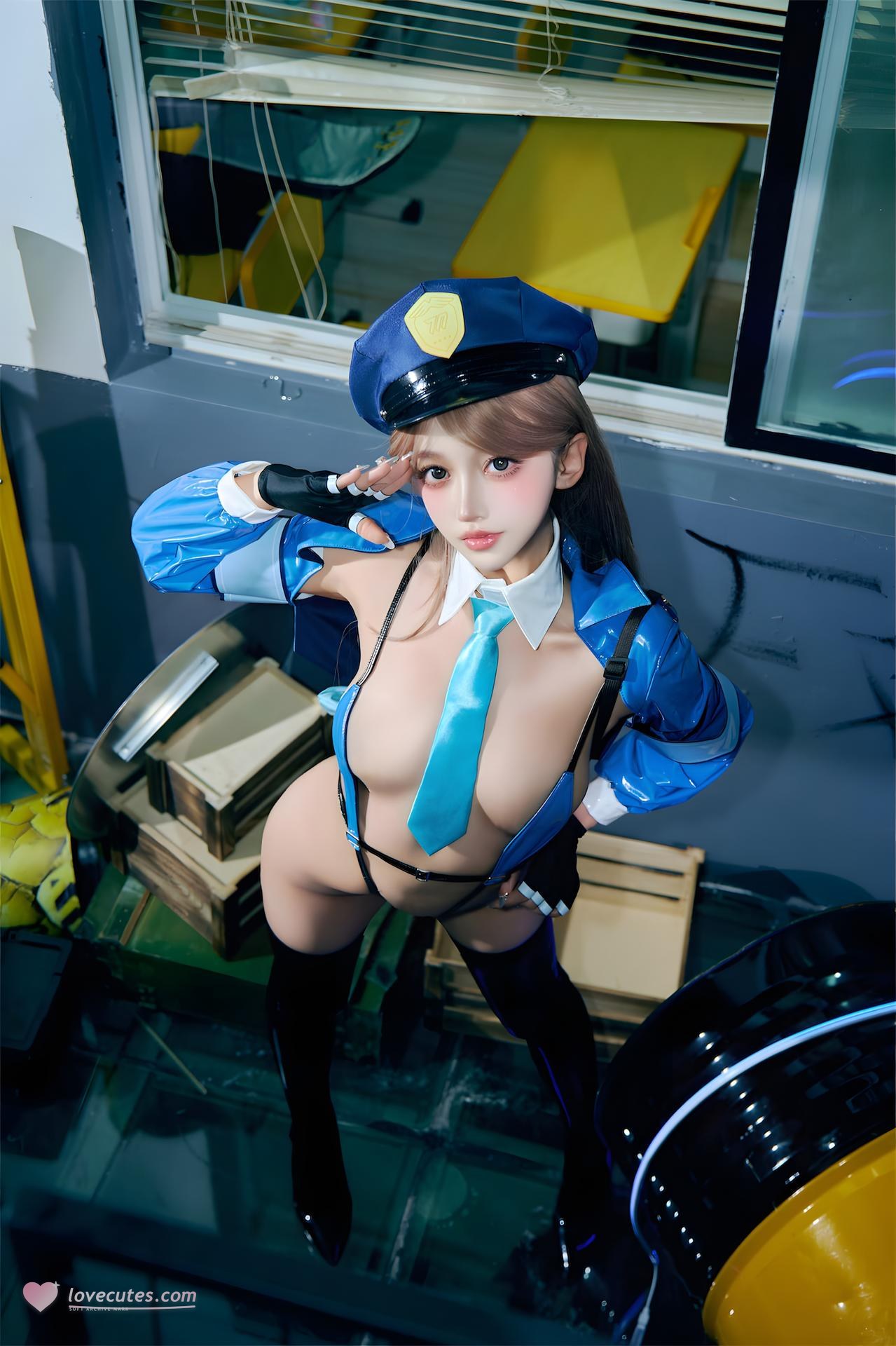 [Photo Set] Guoqi Mixianxianmiao โฟโต้เซ็ต uniform styling, black stockings, leg-focused poses 59P