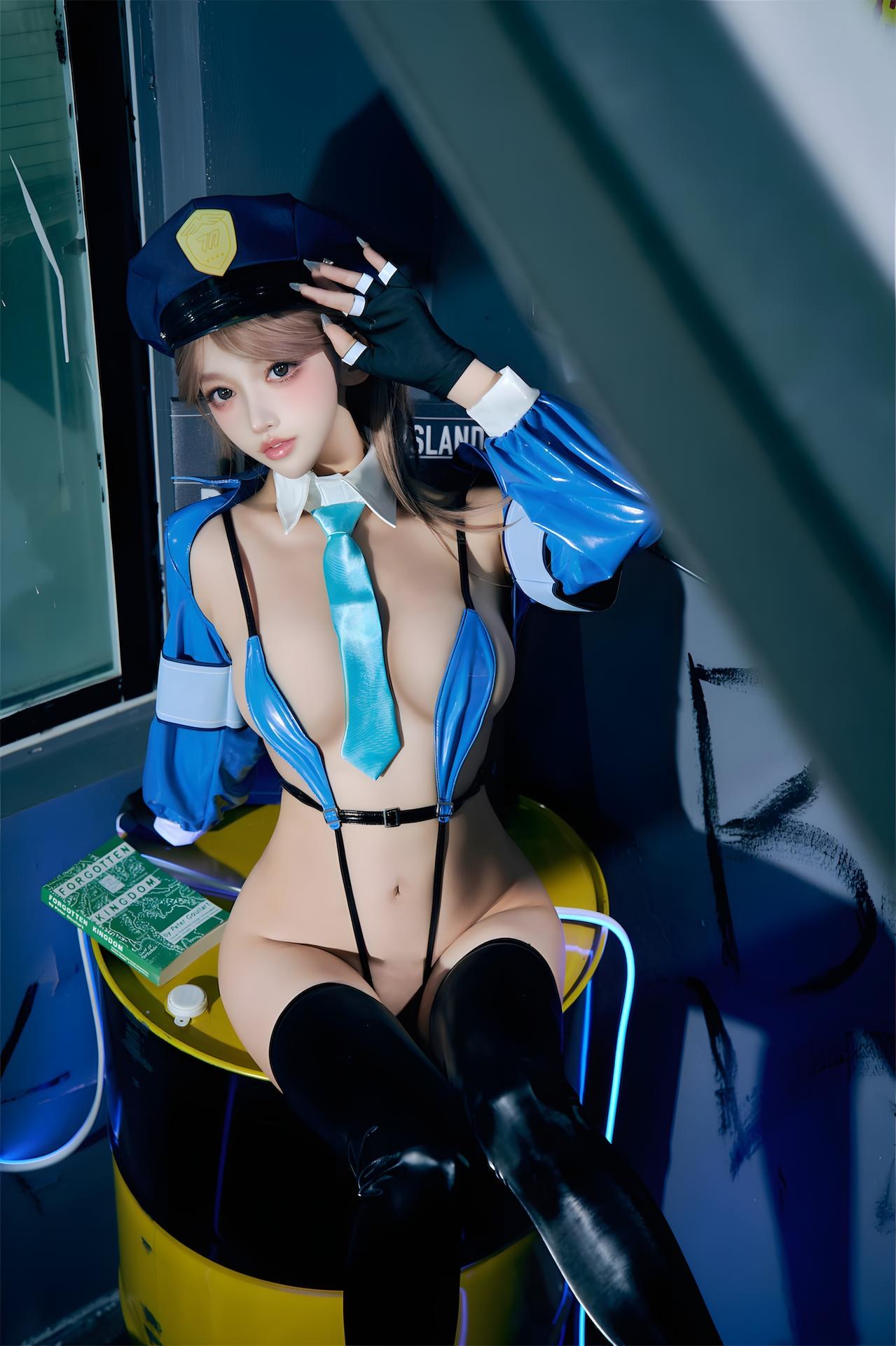 [Photo Set] Guoqi Mixianxianmiao โฟโต้เซ็ต uniform styling, black stockings, leg-focused poses 59P