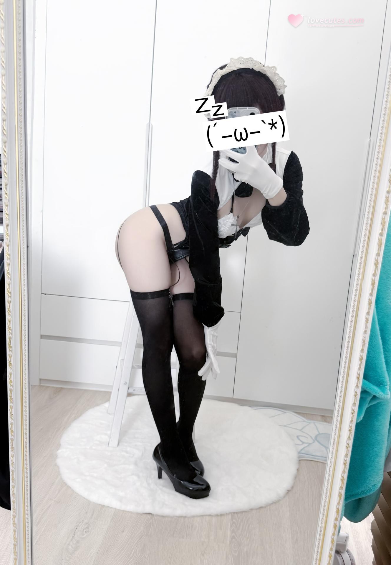 [写真] フォトセット 纸悦Etsu_ko - 叛逆女仆 黑白叛逆女仆 黑丝美腿棚拍 36P