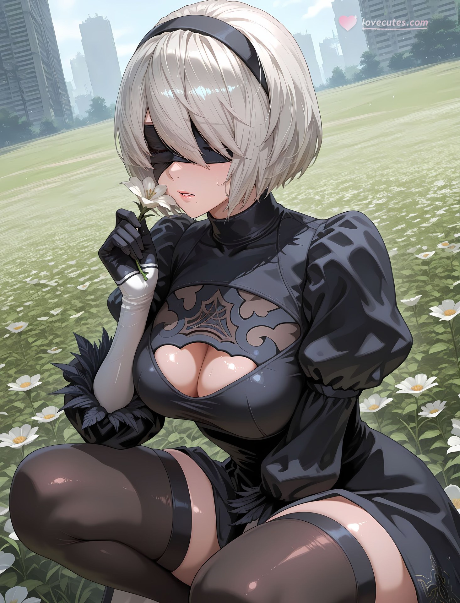 AI Porn - 尼尔机械纪元 2B：黑丝紧身衣湿身露穴成人向图集 202P