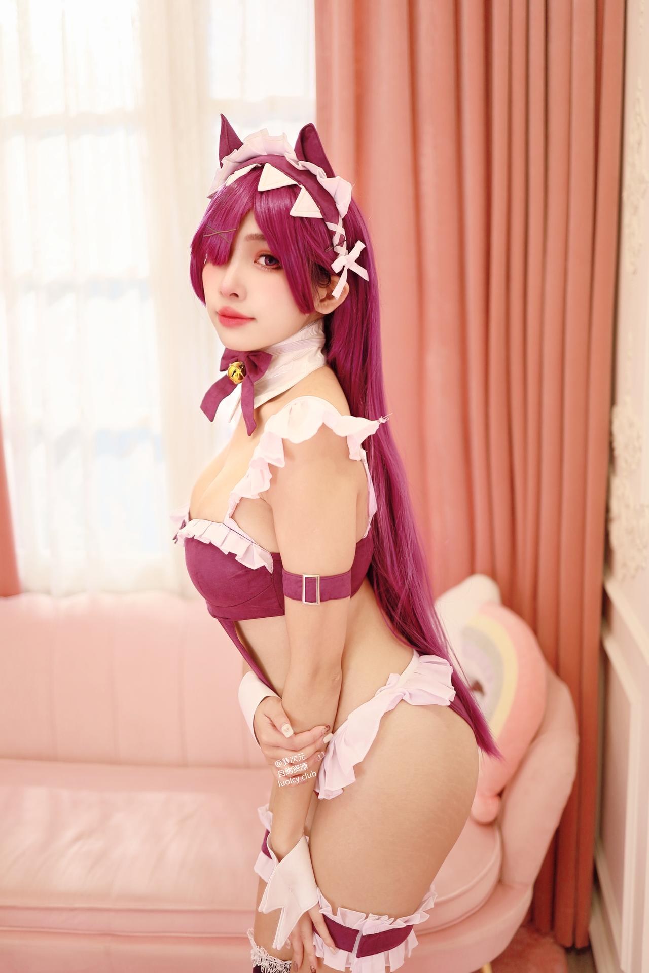 [コスプレ] 慕慕Momo - 4K 猫女仆 Neko Maid 猫耳女仆黑丝 巨乳美腿视频 57P5V