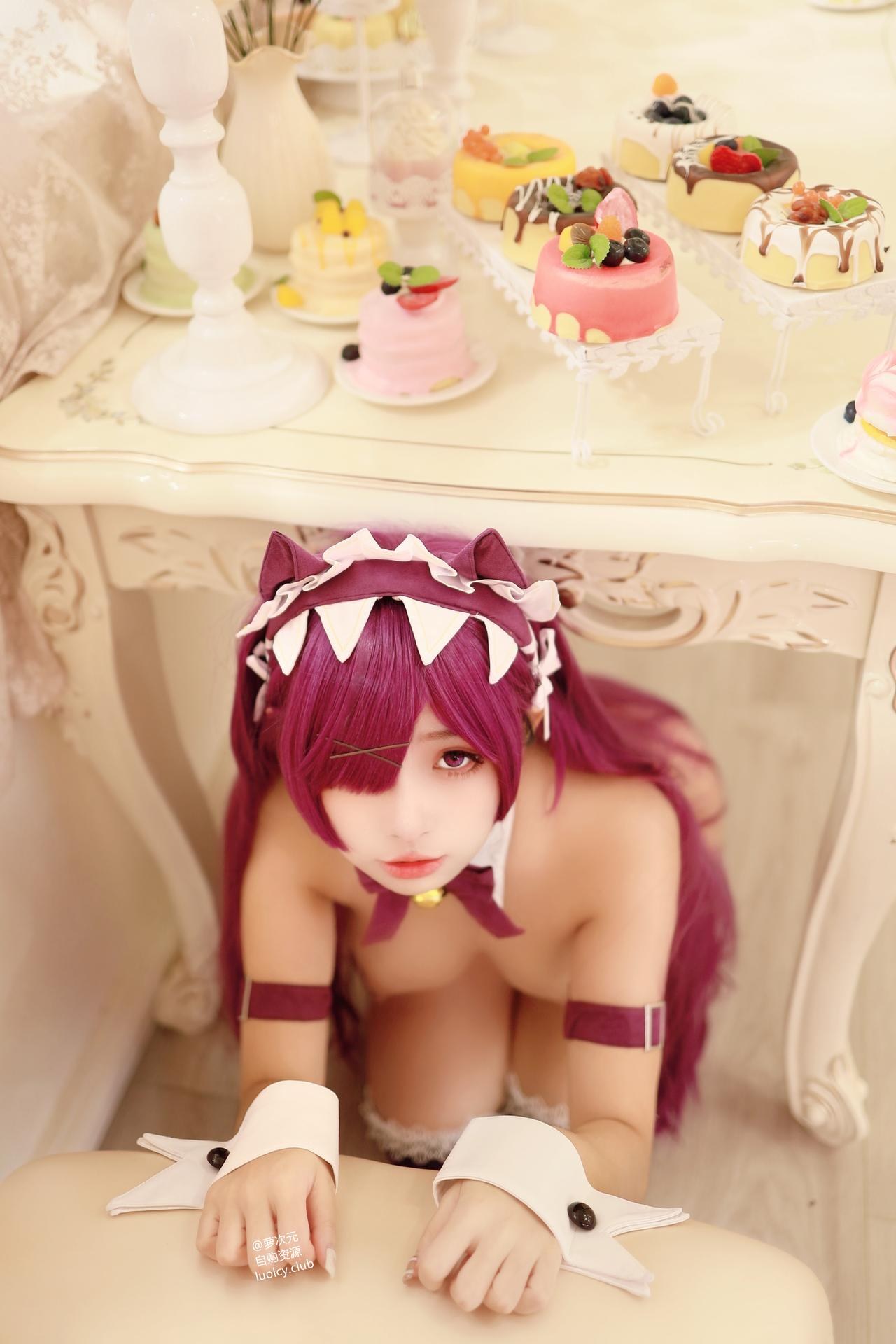 [Cosplay] Mumu Momo bộ ảnh cosplay, maid, black stockings, busty styling 57P5V