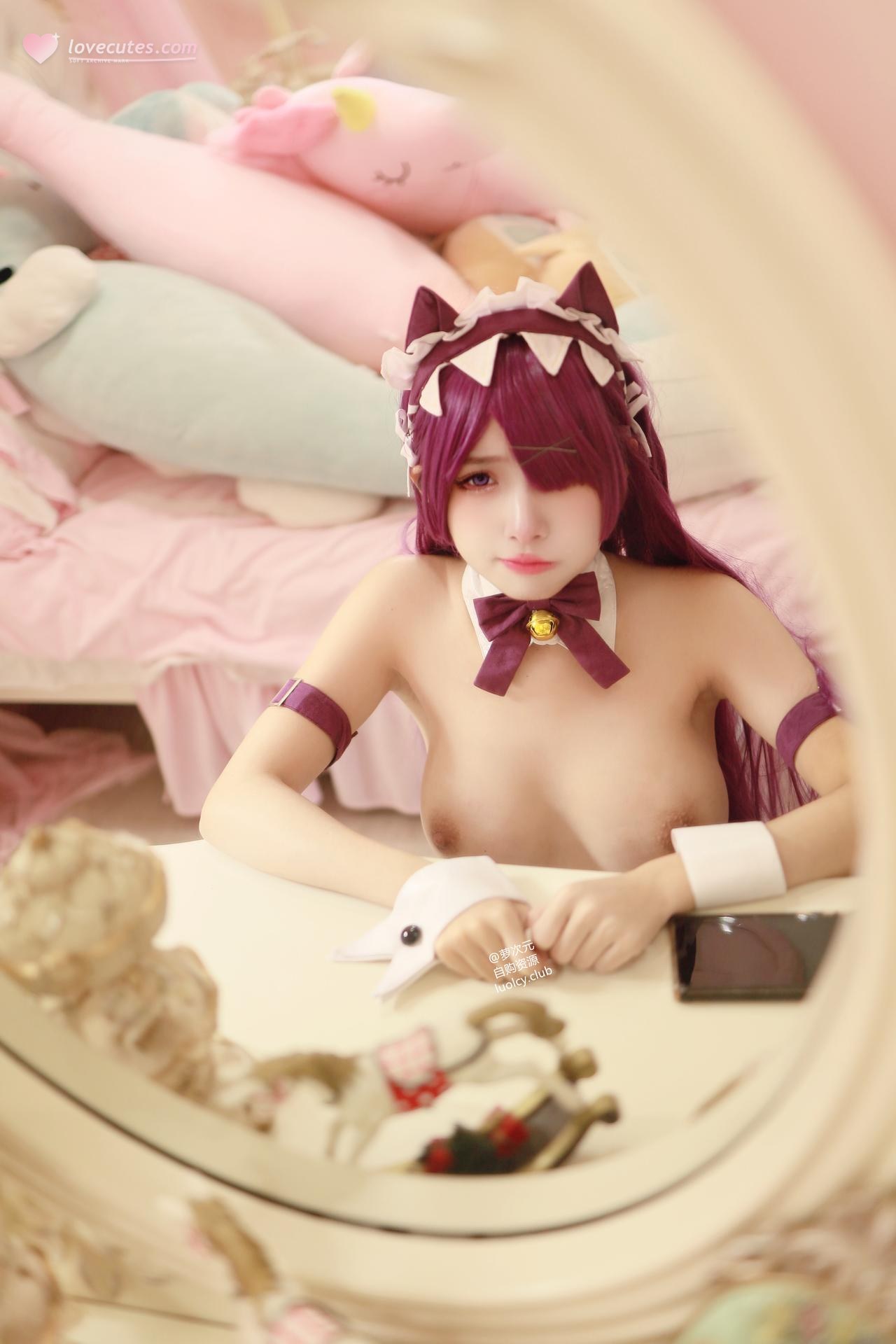 [Cosplay] Mumu Momo bộ ảnh cosplay, maid, black stockings, busty styling 57P5V