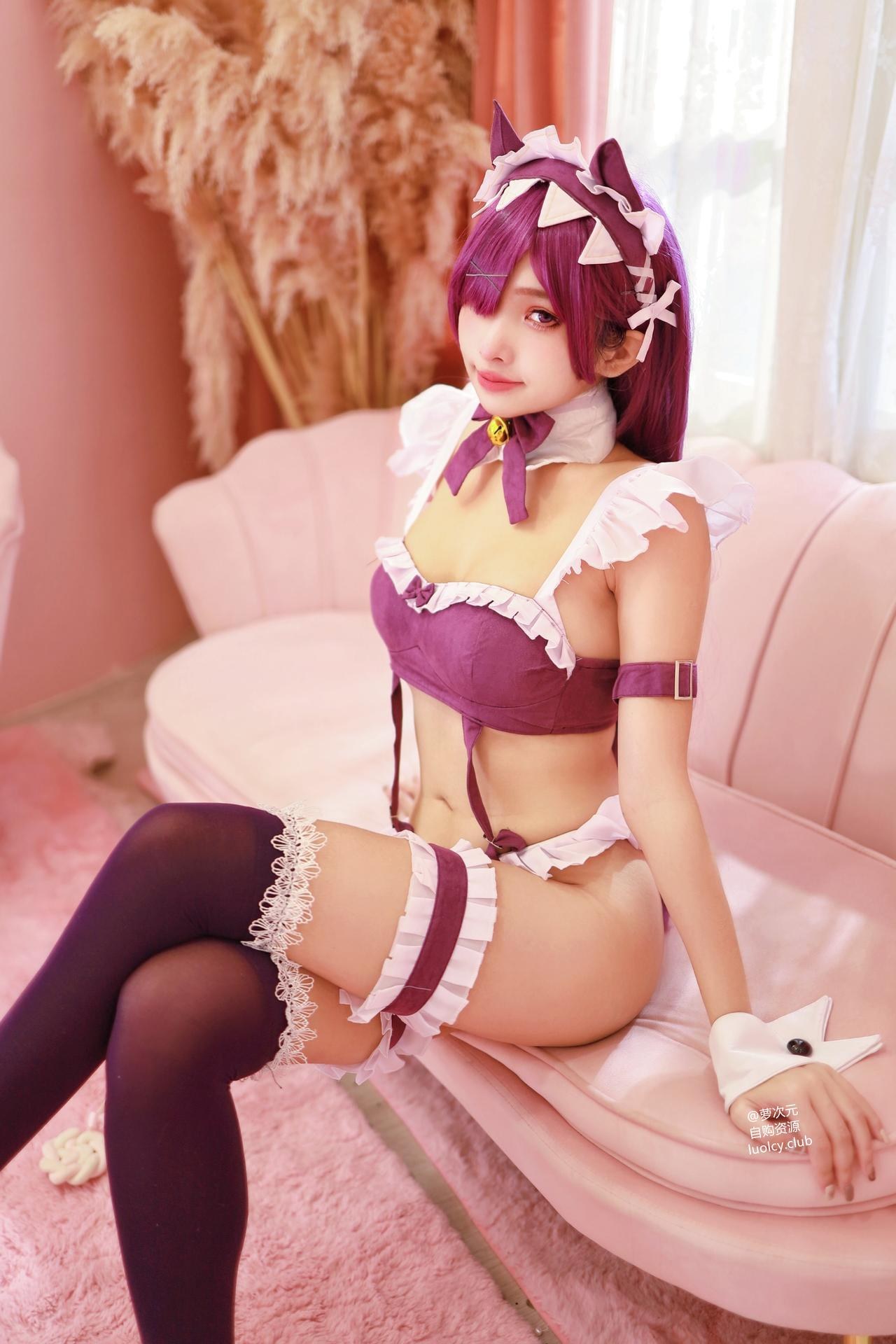 [コスプレ] 慕慕Momo - 4K 猫女仆 Neko Maid 猫耳女仆黑丝 巨乳美腿视频 57P5V